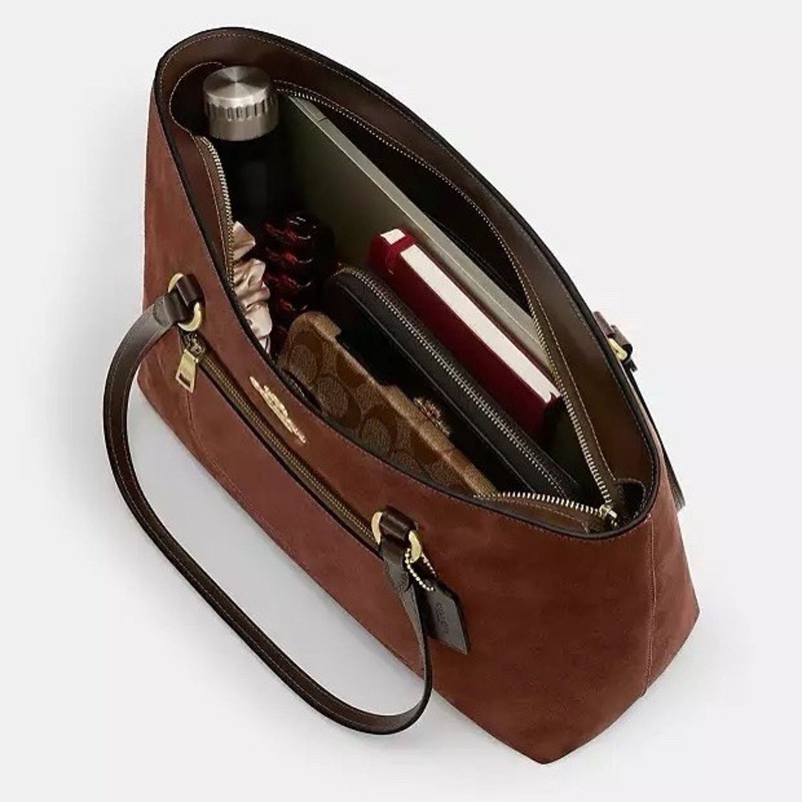 Coach NWT COACH CCC77 Station Tote Bag suede/Im/Vintage Brown Size ONE SIZE - 6 Thumbnail