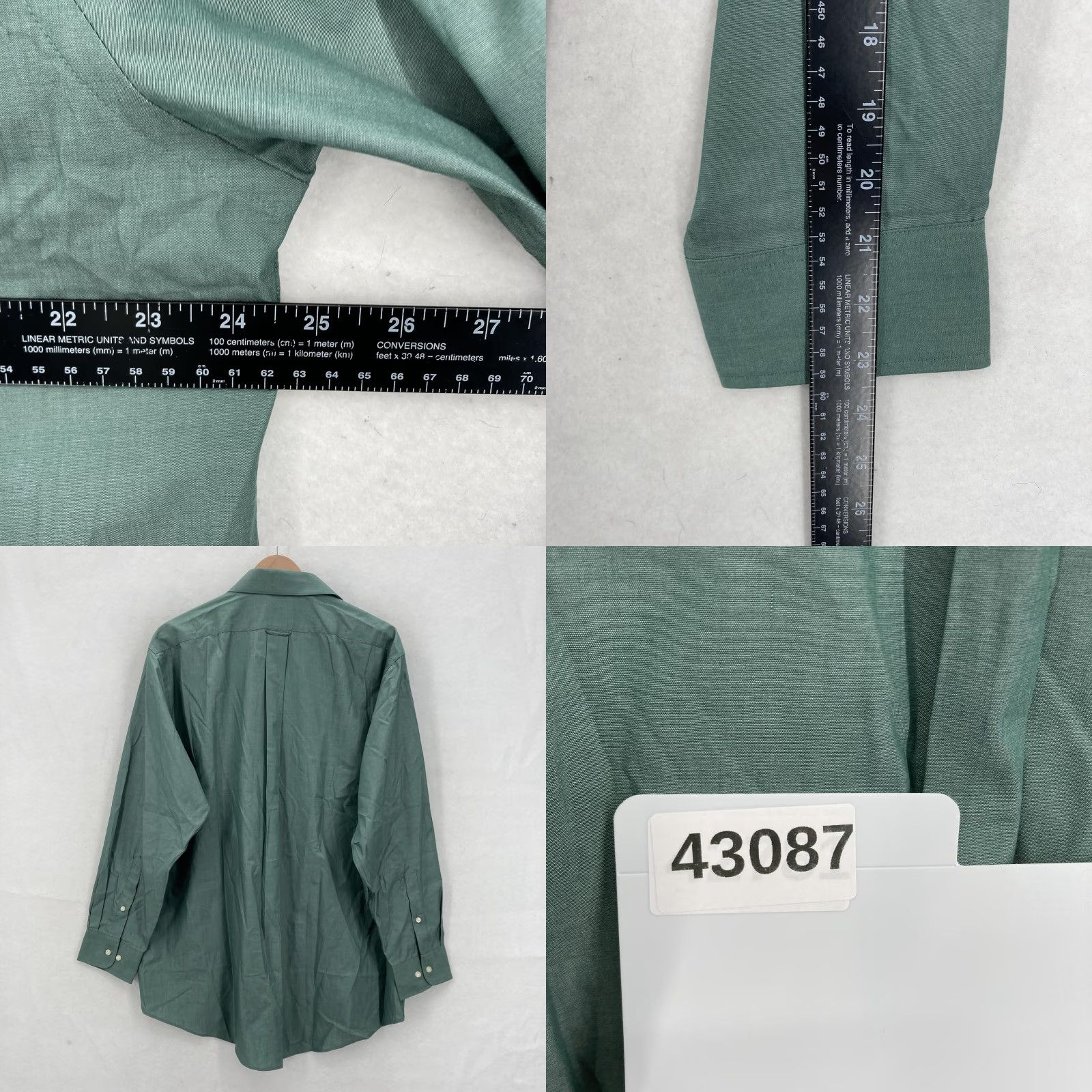 Dockers Dockers Shirt Mens Large Green Iron Free Button Down Long Sleeve Dress 16-16.5 Size 42R - 8 Thumbnail