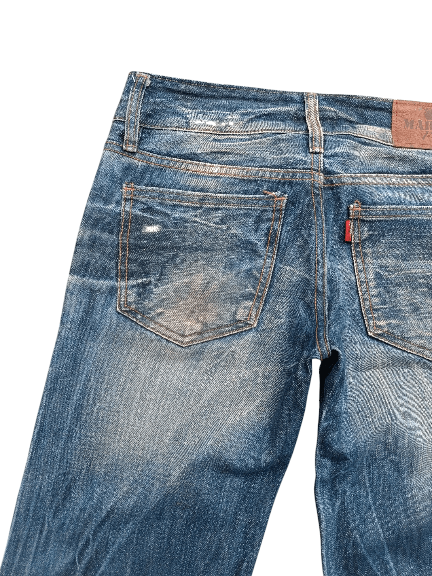 Japanese Brand × Vintage Super Flare Jeans Maraxia Whiskers Low Rise Boot Cut Size US 29 - 11 Thumbnail