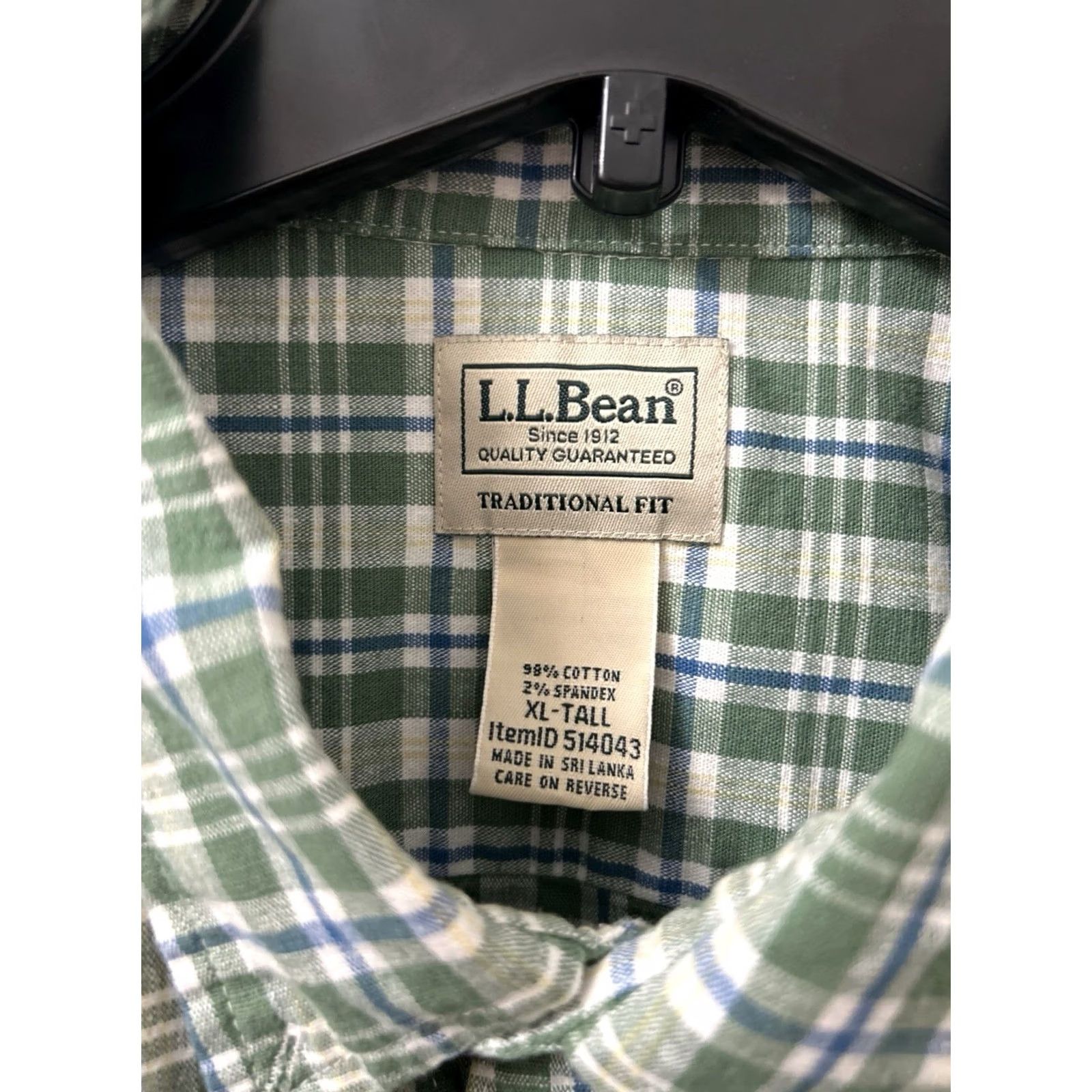 Vintage LL Bean Chambray Shirt Mens XL Green Plaid Oxford Button-Down Comfort Stretch Casual Shirt Women? Size US XL / EU 56 / 4 - 6 Thumbnail