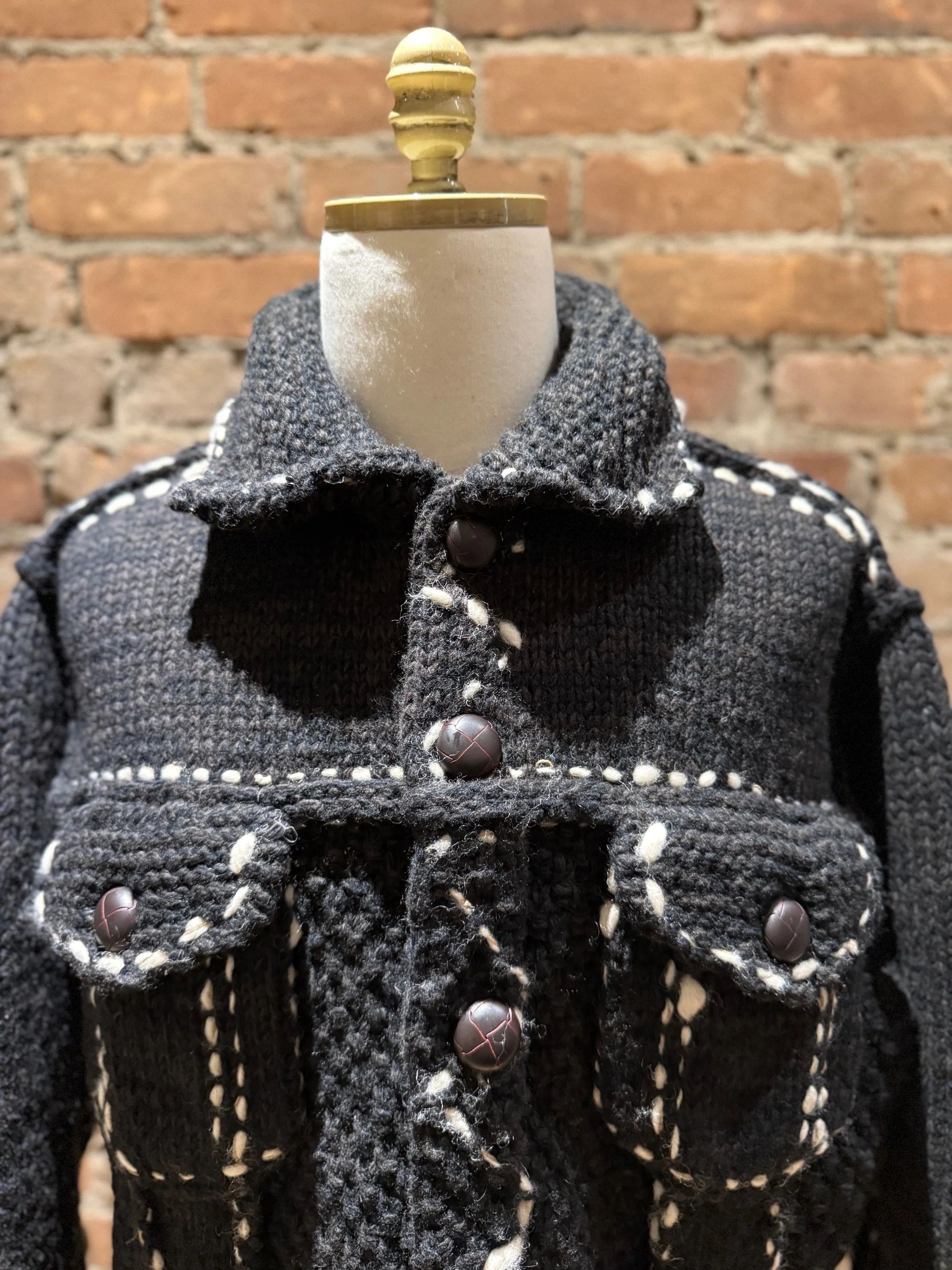 Kapital Kapital Wool Hand Knit Cowichan G Jacket Black Size US L / EU 52-54 / 3 - 5 Thumbnail
