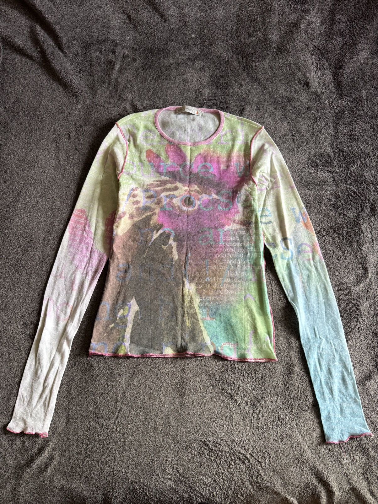Cop Copine × Vintage Rare Cop Copine mesh print long sleeve avant-garde Size S / US 4 / IT 40 - 1 Thumbnail