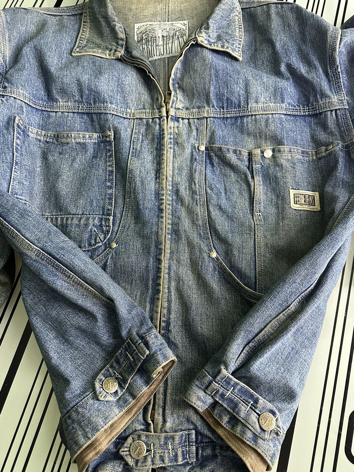 Ferre × If Six Was Nine × Vintage Vintage Ferre Jeans Sun Faded Worker Jacket Size US L / EU 52-54 / 3 - 11 Thumbnail