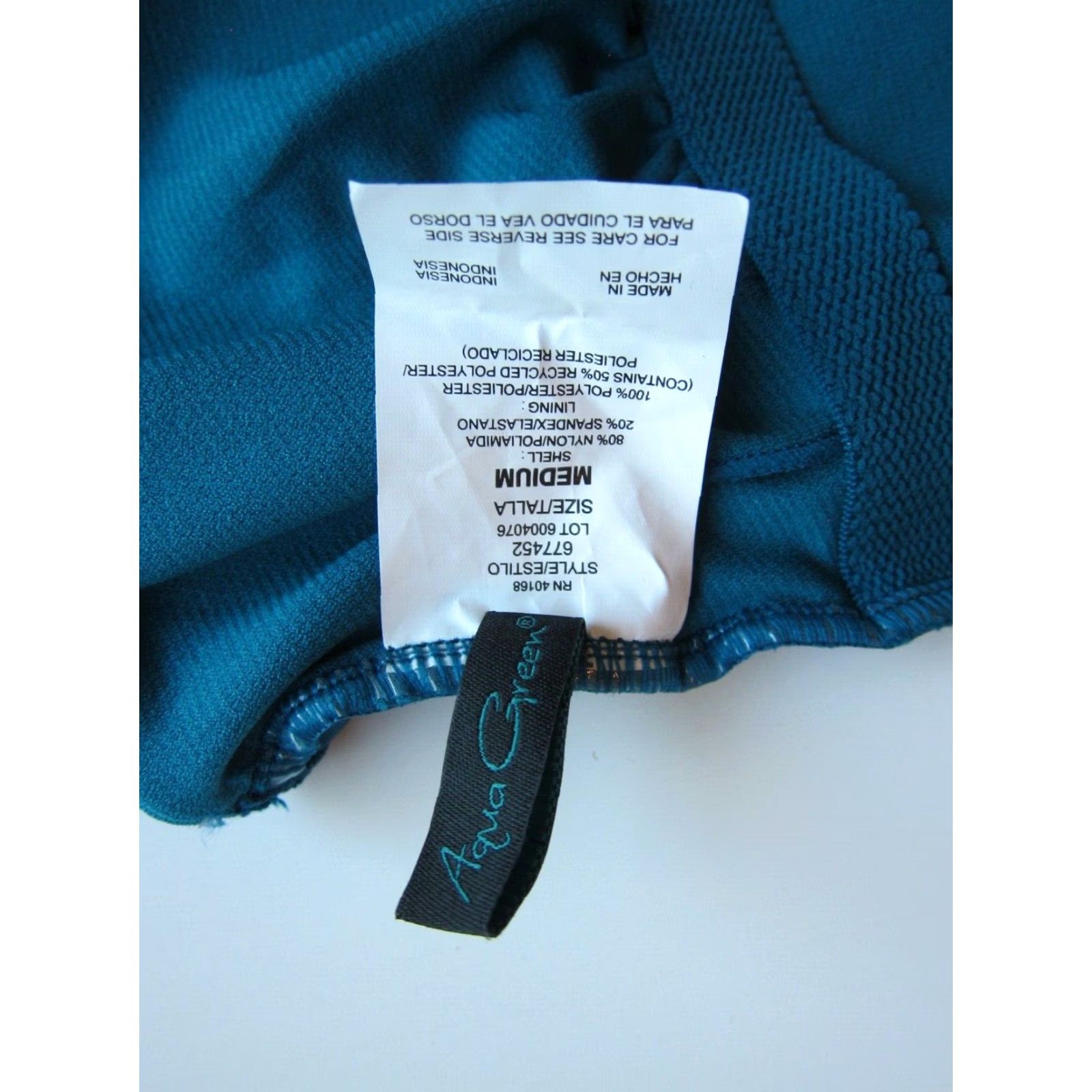 AQUA New Aqua Green Jade Green Silver Double Strap One Piece Swimsuit Women Medium Size ONE SIZE - 3 Thumbnail