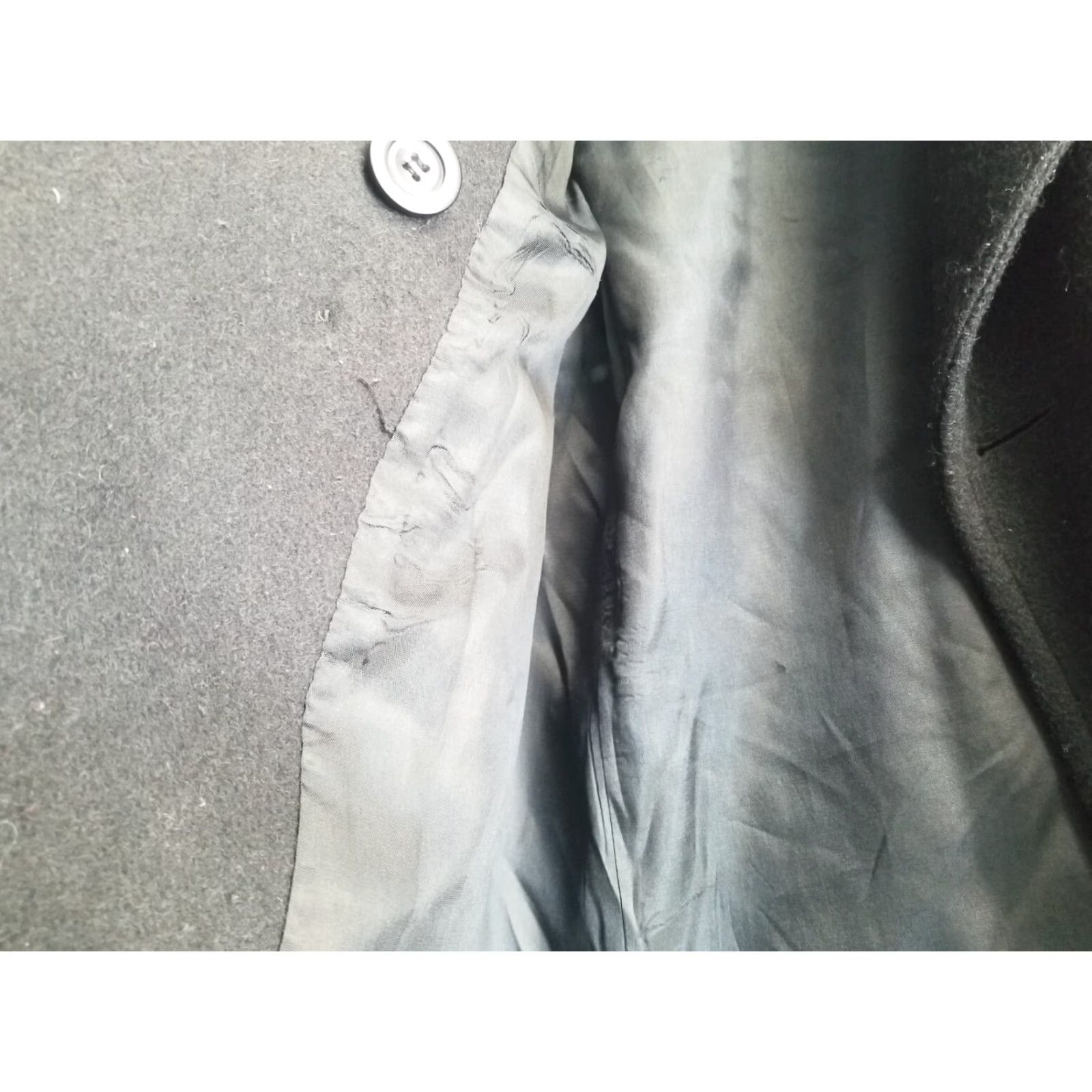 Vintage Marvin Richards Pea Coat Winter Wool Black Coat Size 6 Petite Made in USA Women Coat USA Winter Petite Black Size M / US 6-8 / IT 42-44 - 4 Thumbnail