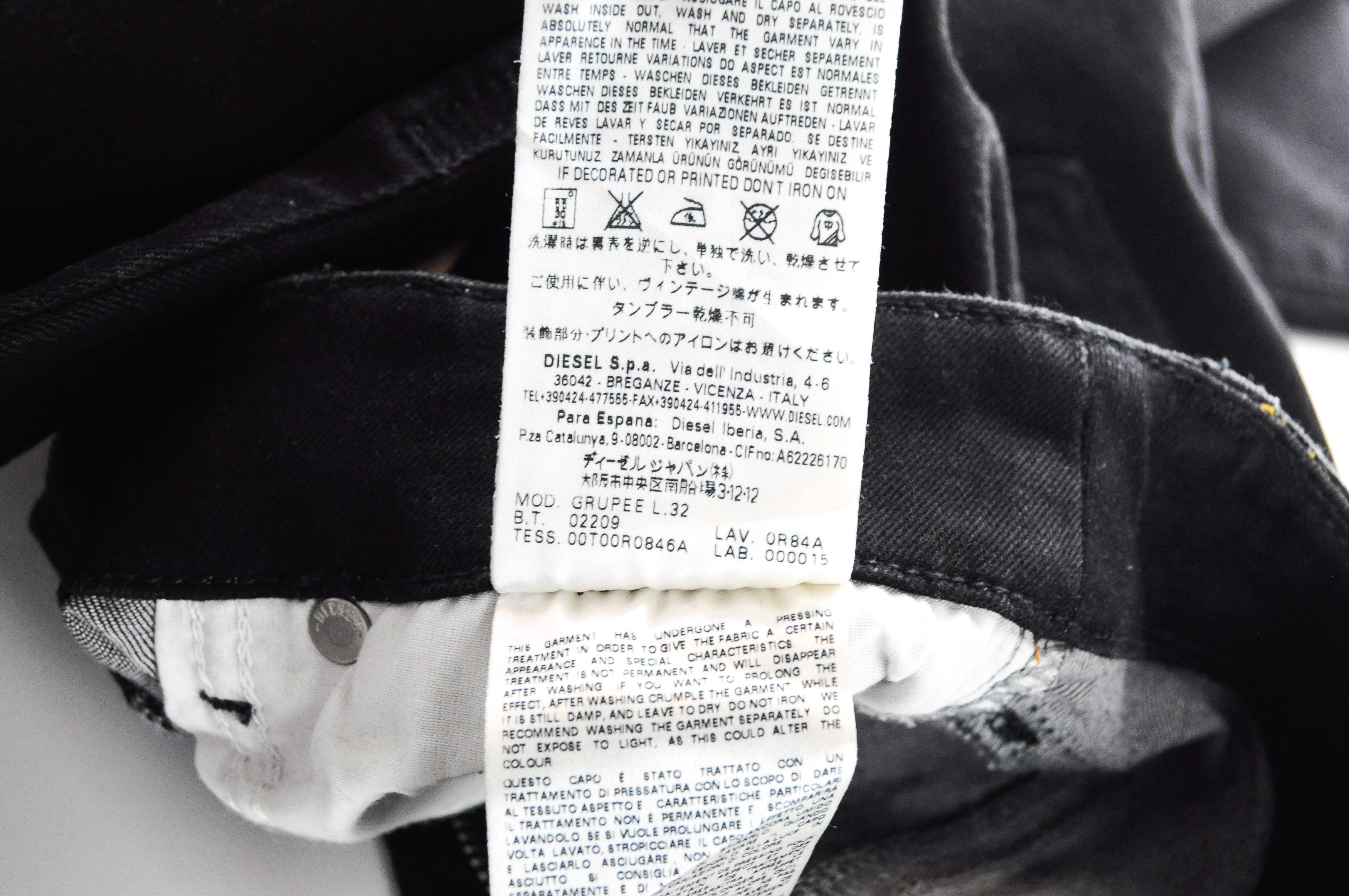 Diesel GROUPEE 0R84A W23/L32 Low Waist Slim Black Jeans 54996 Size 23" - 9 Thumbnail