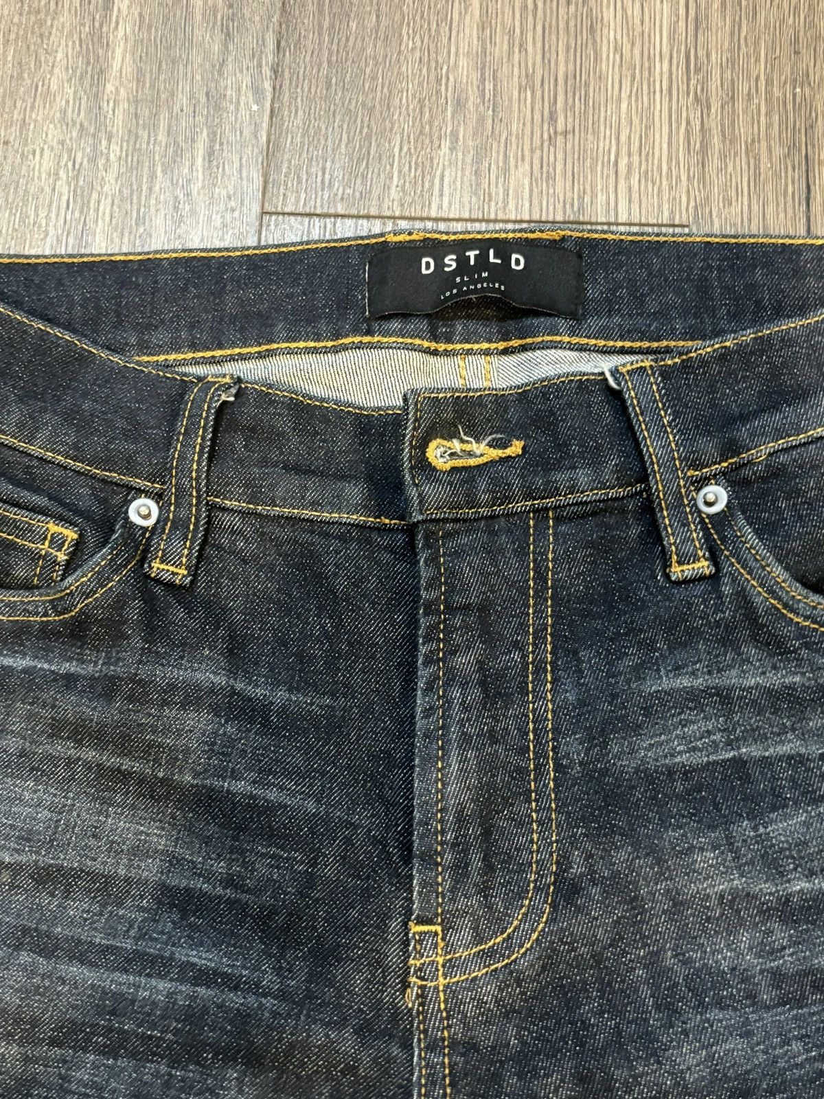 Japanese Brand DSTLD Dark Blue Wash Denim 👖 Size US 29 - 3 Thumbnail