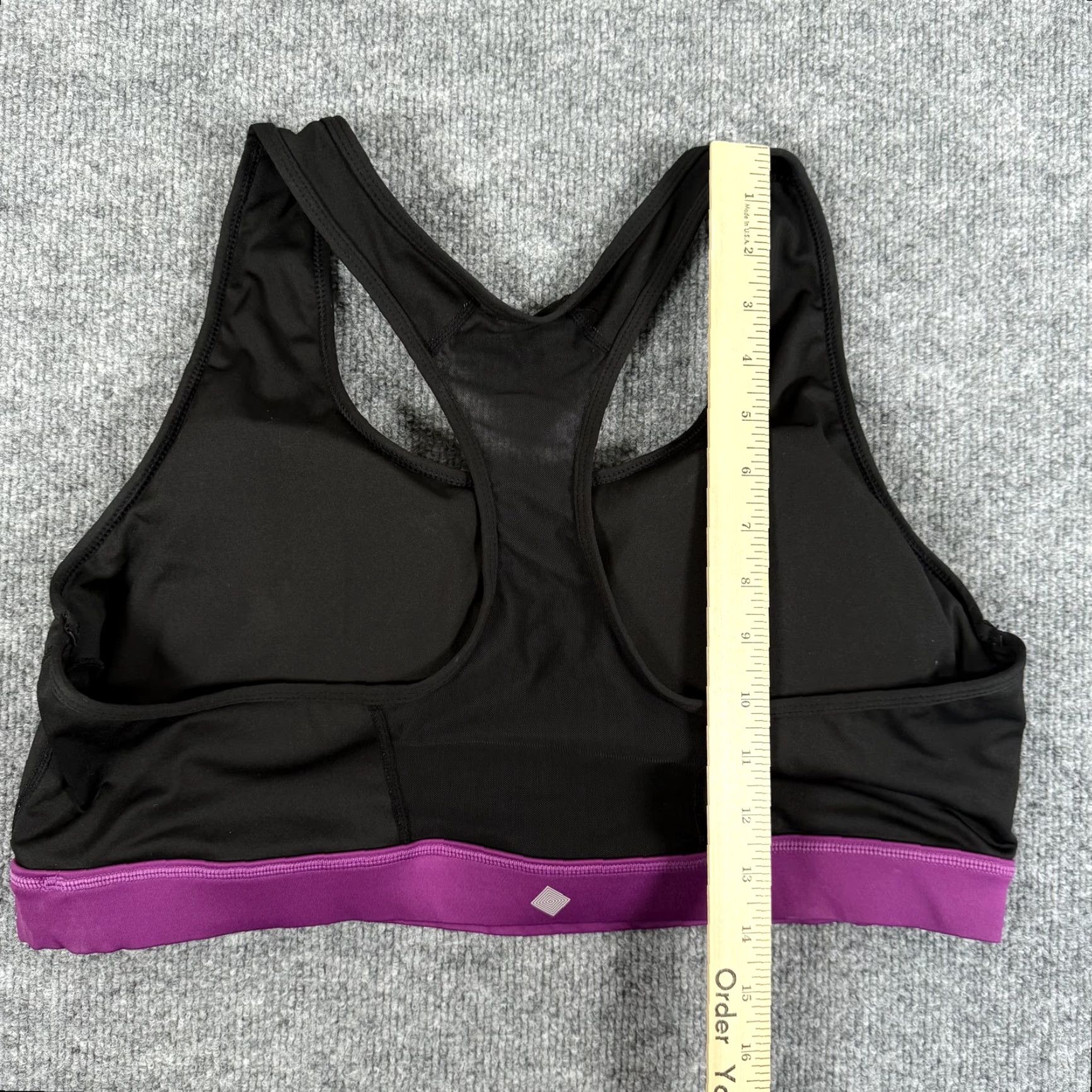 Vintage Rise Invincible LuLaRoe Sports Bra 2X Black Purple Racerback Athletic Gym Yoga Women's Size ONE SIZE - 5 Thumbnail