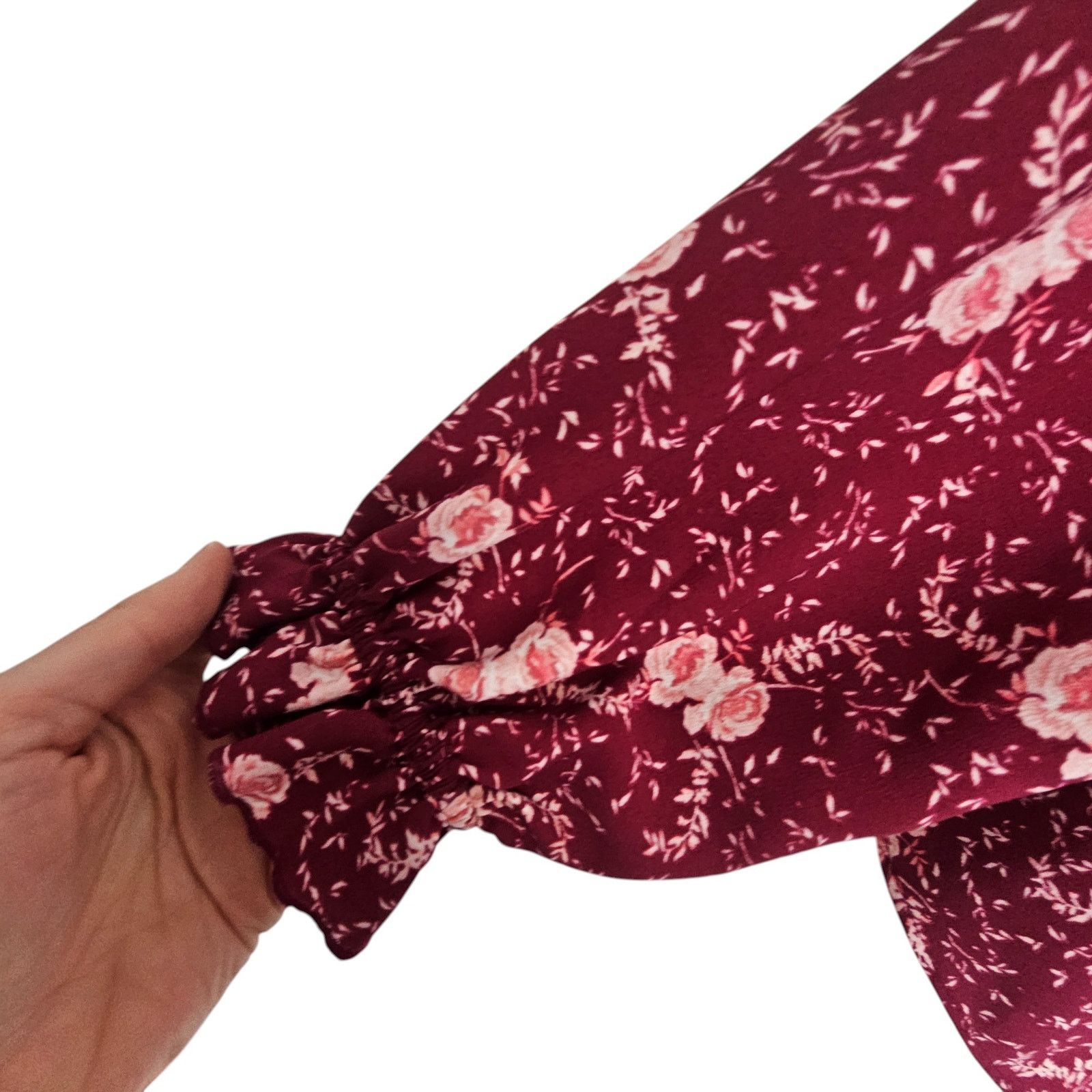 Rachel Gilbert Rachel Parcell Womens Floral Ruffle Neck Blouse Sz M Cottage Size M / US 6-8 / IT 42-44 - 4 Thumbnail