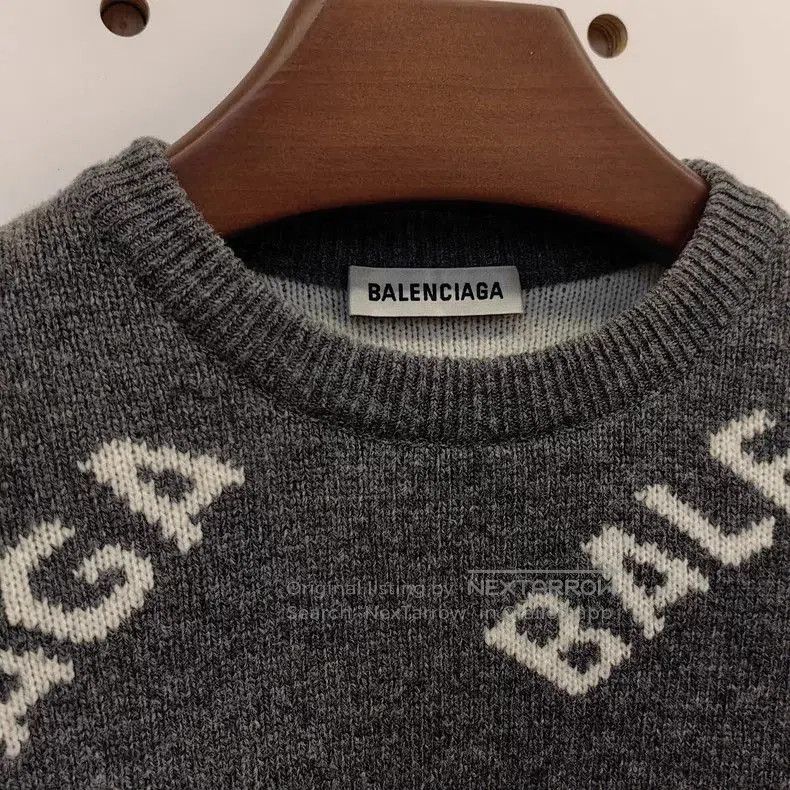 Balenciaga Balenciaga Gray Logo Knit Sweater XS. Size US XS / EU 42 / 0 - 3 Thumbnail