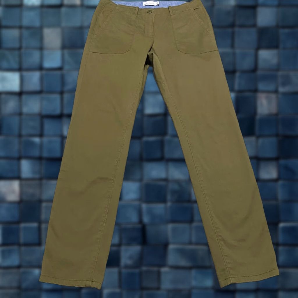 Vintage L.L. Bean Pants Womens 10 Green Slim Straight Chino Mid Rise Outdoor Work Size 32" / US 10 / IT 46 - 1 Thumbnail