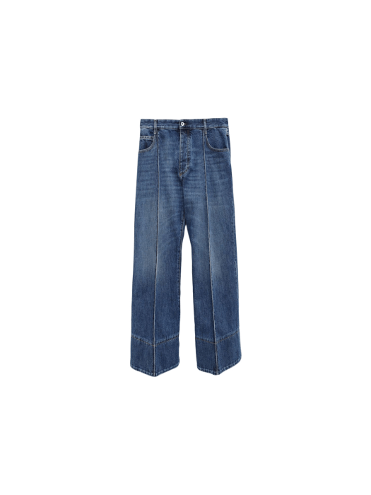 Bottega Veneta o1lf3ng10925 Curved Shape Denim Pants in Blue Size US 32 / EU 48 - 1 Thumbnail