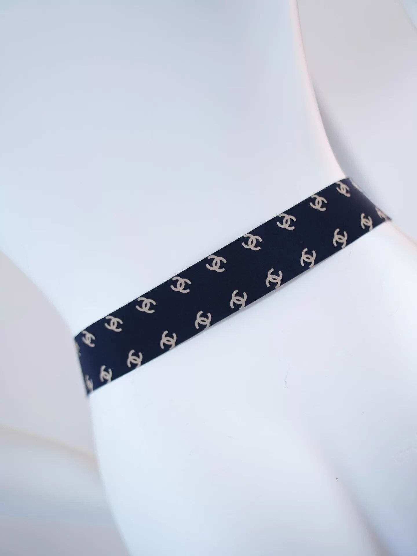 Chanel Chanel Vintage Navy Blue All-Over CC Logo Belt 75/30 SM Size ONE SIZE - 6 Thumbnail
