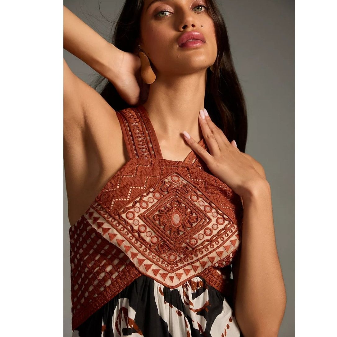 Anthropologie NWT By Anthropologie Deco Printed Halter Dress $248 SIZE 6 Size M / US 6-8 / IT 42-44 - 2 Thumbnail
