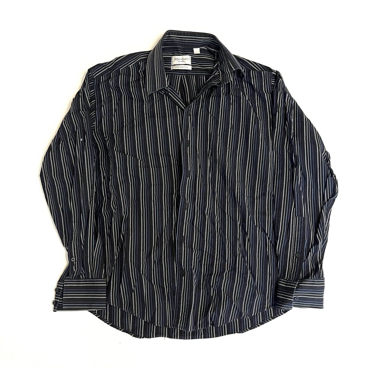 【Yves Saint Laurent】2000s Stripe Shirt VINTAGE 2000s YSL YVES SAINT LAURENT POUR HOMME SHIRT