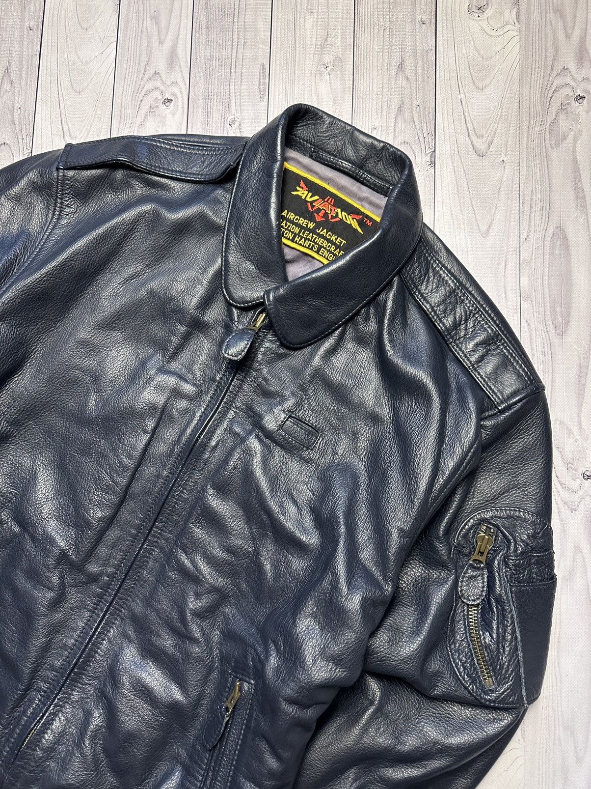 Aviator Nation × Vintage Vintage Aviation Leather Jacket Aircrew England size XL Size US XL / EU 56 / 4 - 3 Thumbnail