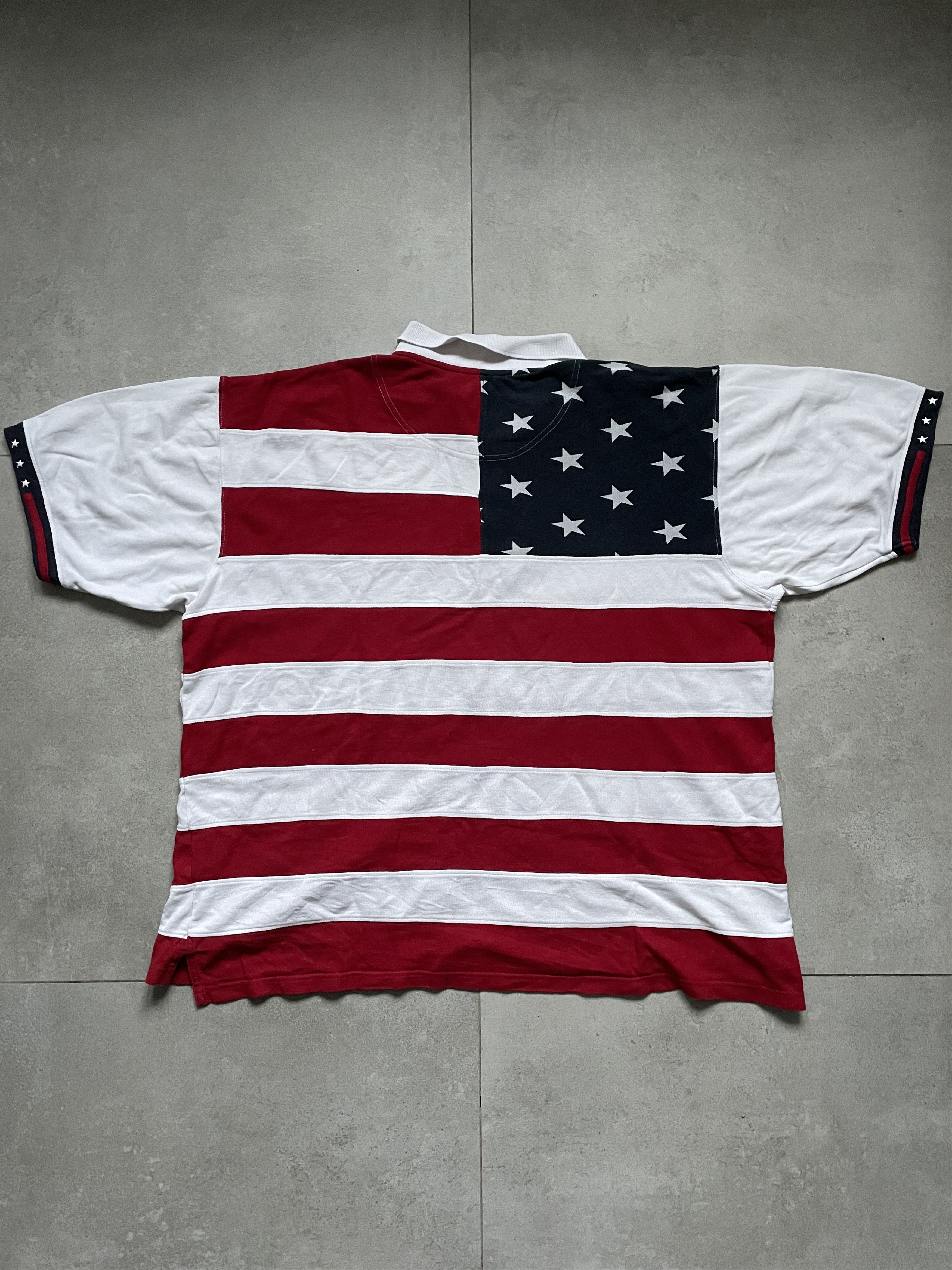 Swagger Y2K USA FLAG STRIPE CHIEF KEEF TYPE POLO TEE Size US XXL / EU 58 / 5 - 5 Thumbnail
