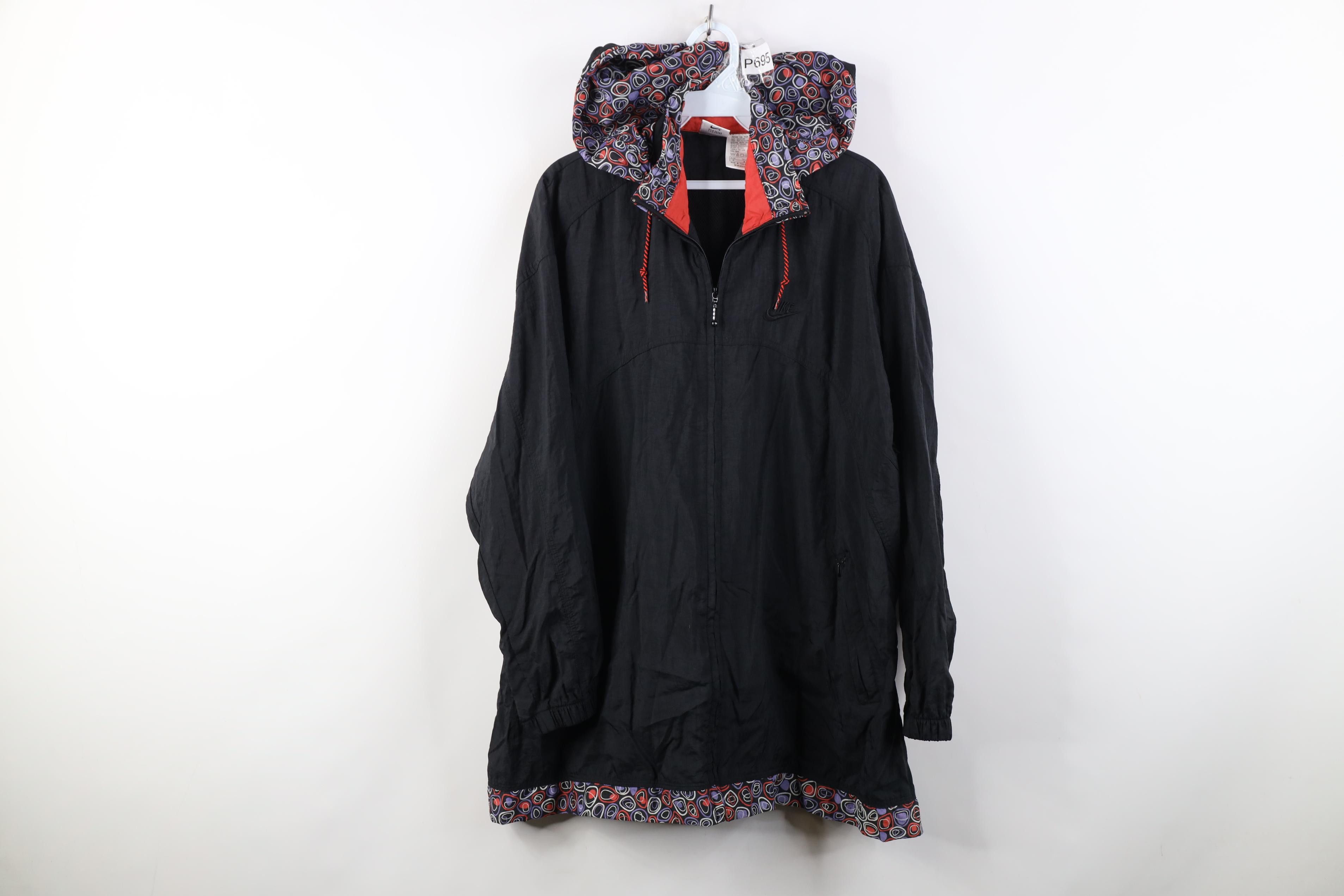Nike Vintage 90s Nike Spell Geometric Hooded Windbreaker Jacket Size M / US 6-8 / IT 42-44 - 1 Thumbnail