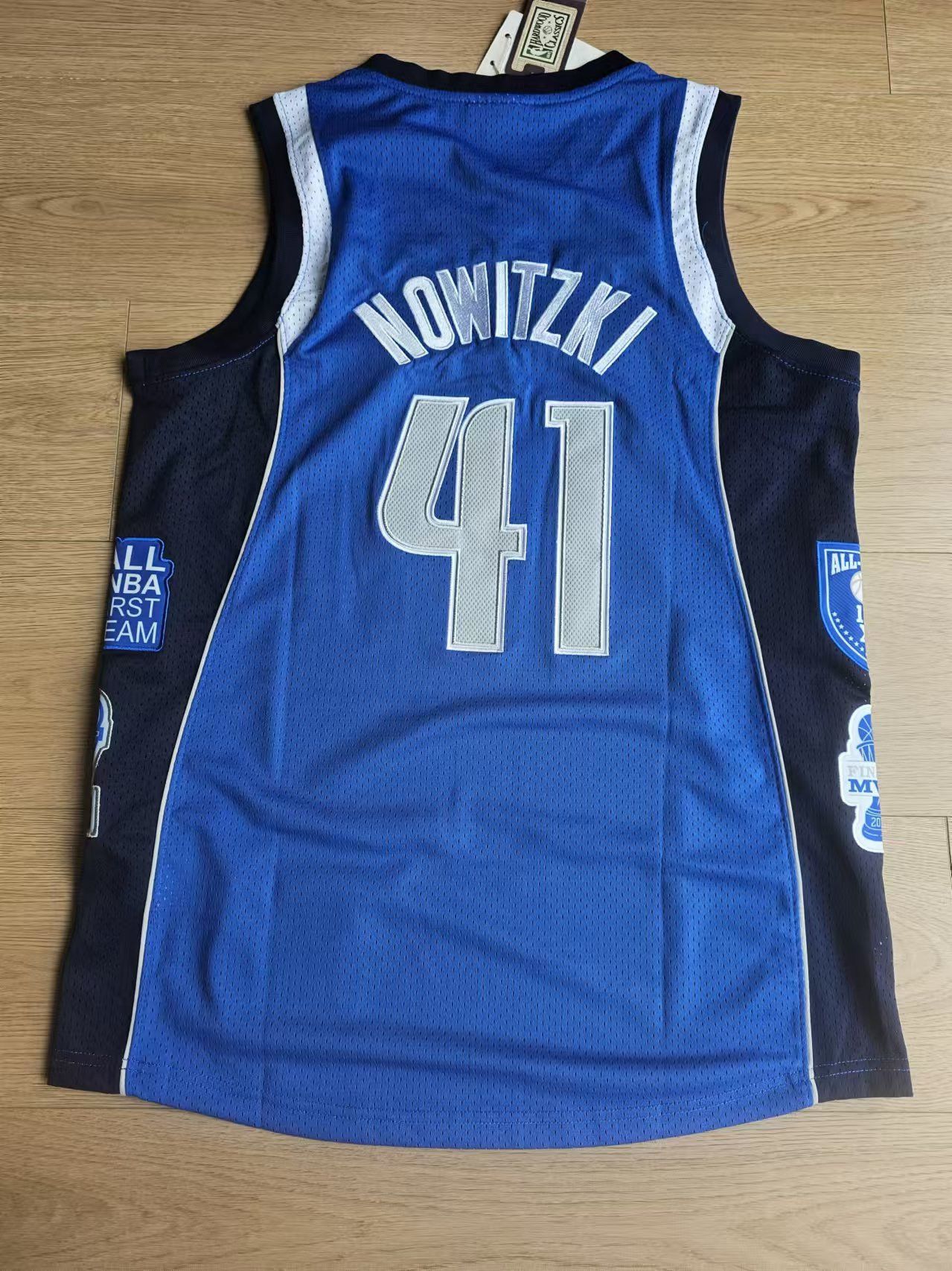 NBA Dallas Mavericks #41 Dirk Nowitzki Jersey Double Stitched Size US M / EU 48-50 / 2 - 2 Thumbnail