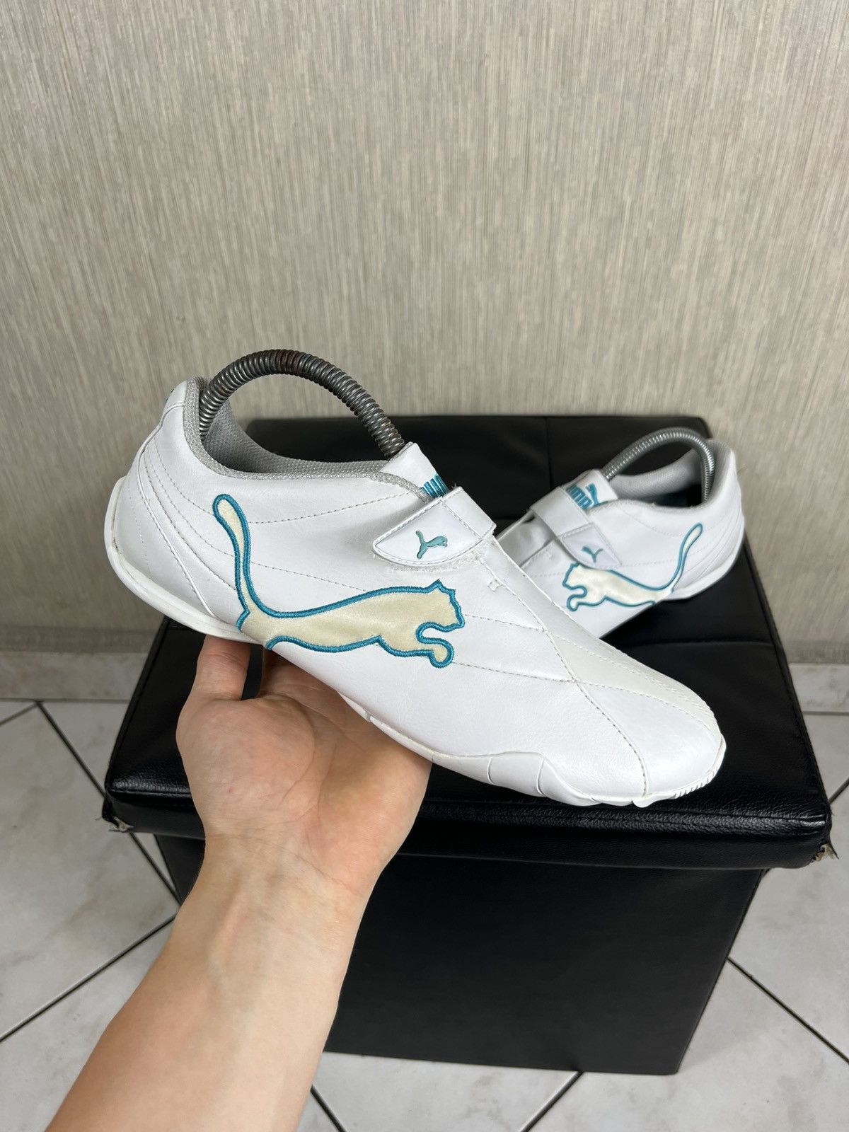 Puma × Vintage Vintage Puma y2k leather velcro shoes low sneakers speed cat Size US 8.5 / EU 41-42 - 1 Thumbnail