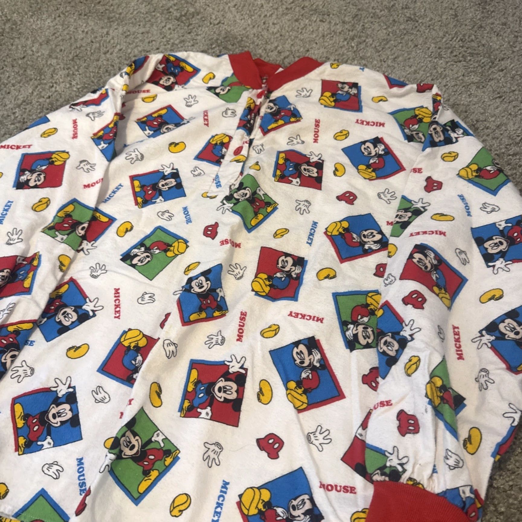 Disney VINTAGE Disney Mickey Unlimited All Over Print Pajamas Sleep Top + Pants Large Size L / US 10 / IT 46 - 7 Thumbnail