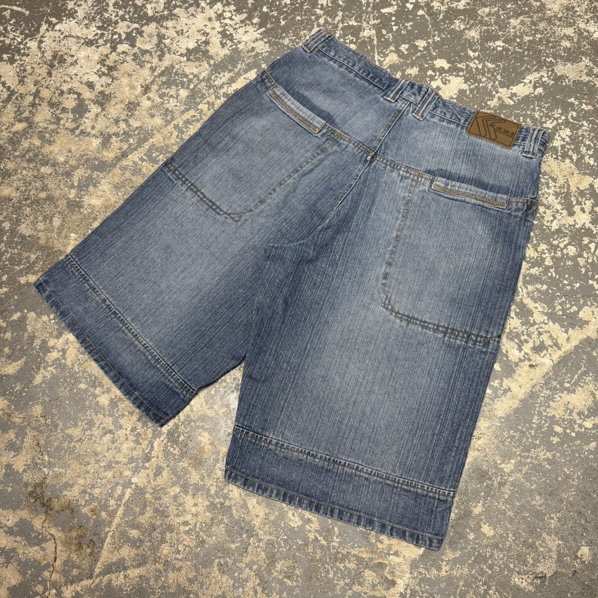 JNCO Vintage Kani Blue Big Pocket Y2K Baggy Shorts Jorts Size US 35 - 2 Thumbnail