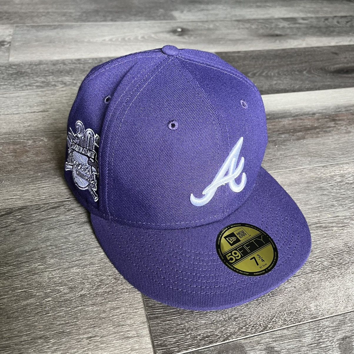 MLB Vintage Atlanta Braves 30th Anniversary Purple Fitted Hat Size ONE SIZE - 2 Thumbnail