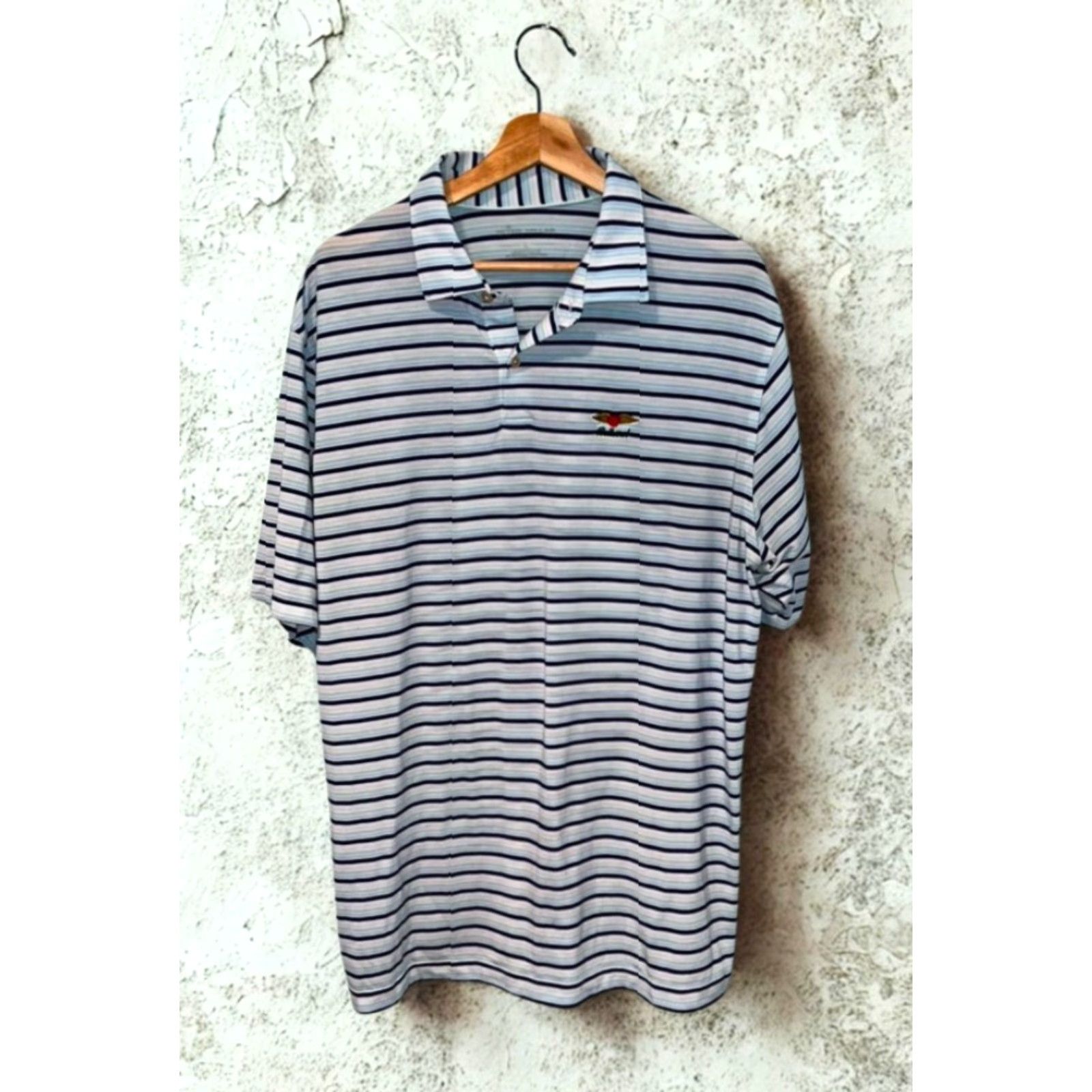 Peter Millar VINTAGE? No. Peter Millar Crown Seaside Drirelease Natural Touch Stripe Polo L Mens Baltusrol Golf Logo Size US L / EU 52-54 / 3 - 7 Thumbnail