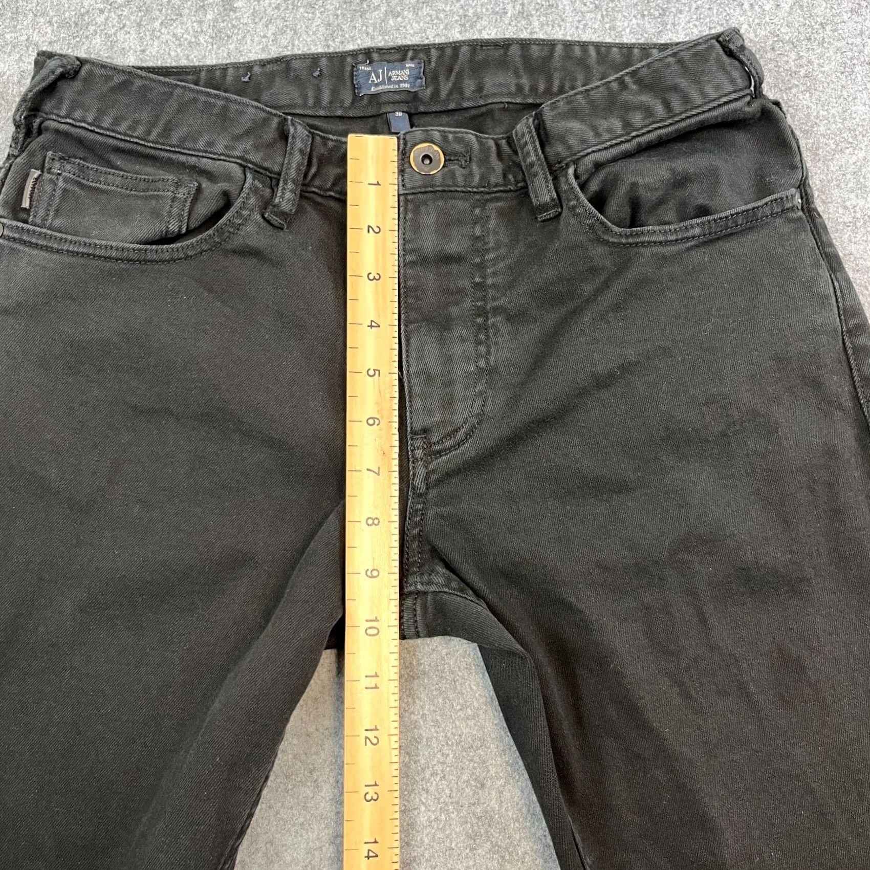 Vintage Armani Jeans Jeans Slim Dark Wash Men 30 Regular 32 Inseam Black Stretch Zip Fly Size US 30 / EU 46 - 5 Thumbnail