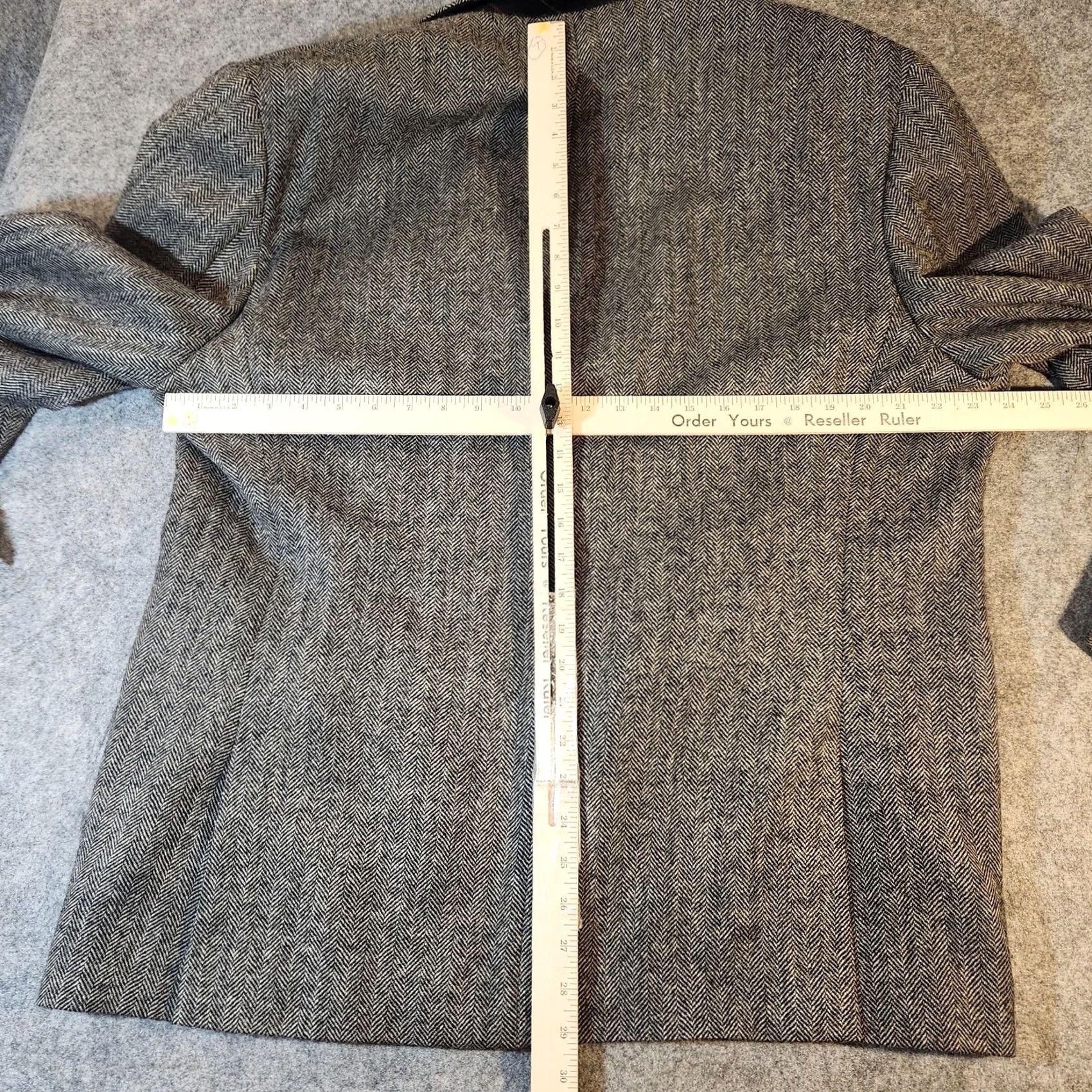Ralph Lauren Lauren Ralph Lauren Blazer Mens 48R Gray Herringbone Wool Slim Fit Sport Coat Jacket Size 48R - 4 Thumbnail