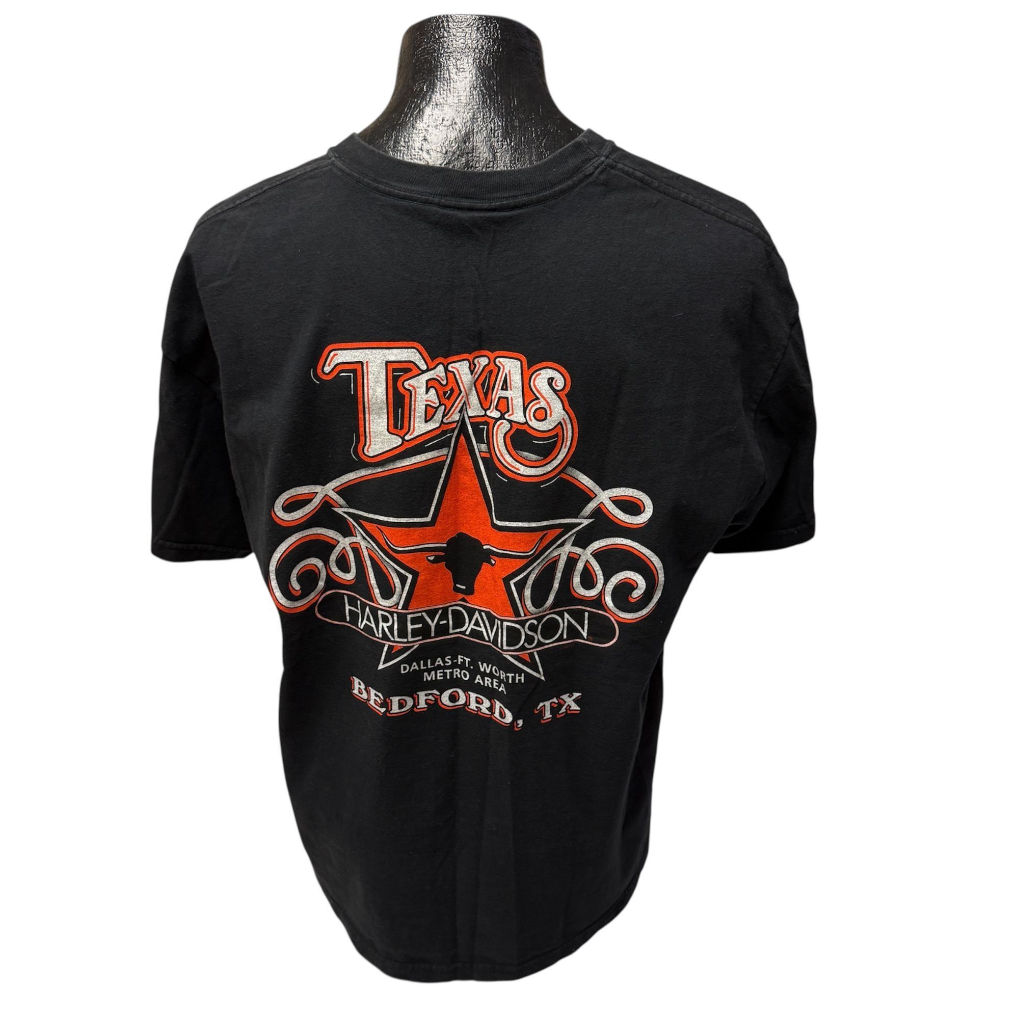 Harley Davidson HD EAGLE FLAMES Lone Star State TEXAS Longhorn Motorcycle T Size US XL / EU 56 / 4 - 4 Thumbnail