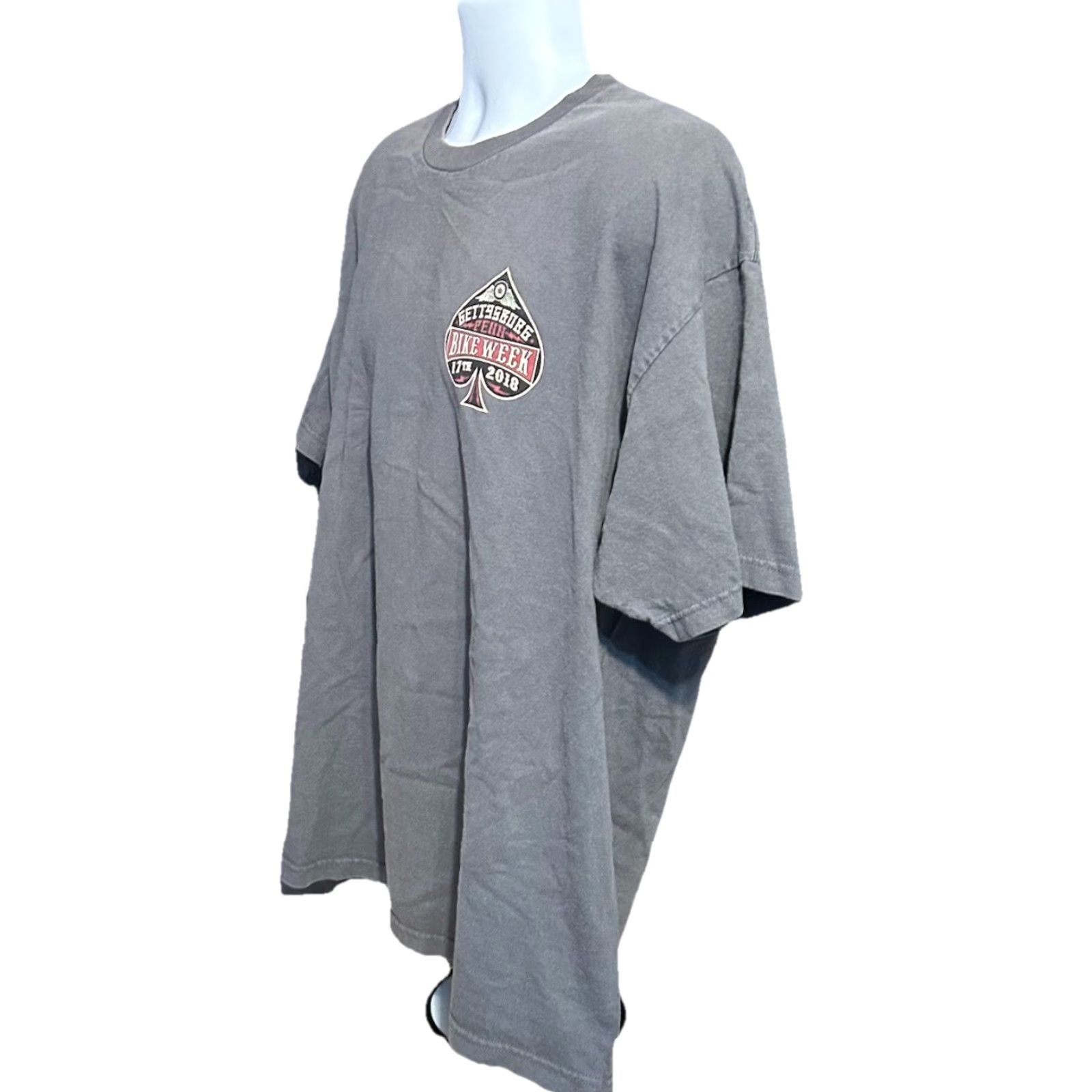 Doublet Gettysburg 17th Bike Week 2018 Shirt Men 2XL Gray Short Sleeve Double Sided Biker Motorcycle Atom Graphic Print Hot Leathers Size US XXL / EU 58 / 5 - 3 Thumbnail