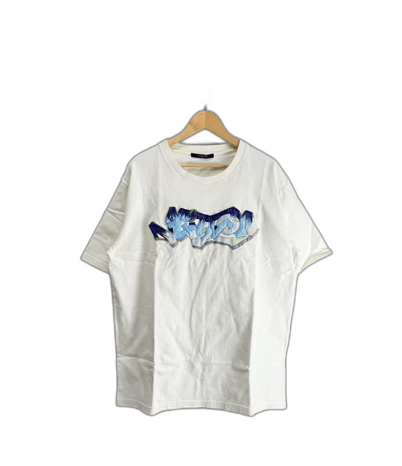 Louis Vuitton Louis Vuitton White Blue Graffiti Short Sleeve T-shirt-yf Size US XXL / EU 58 / 5 - 1 Thumbnail
