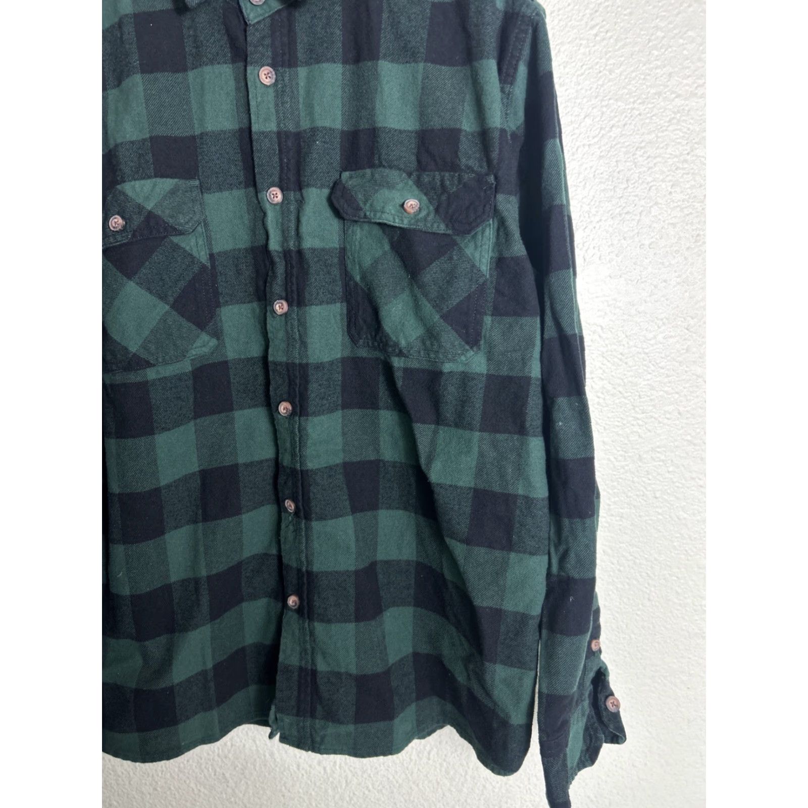 Vintage JACHS Flannel Shirt Mens 2XL Green Navy Plaid Heritage Long Sleeve Button Up Size US XXL / EU 58 / 5 - 4 Thumbnail