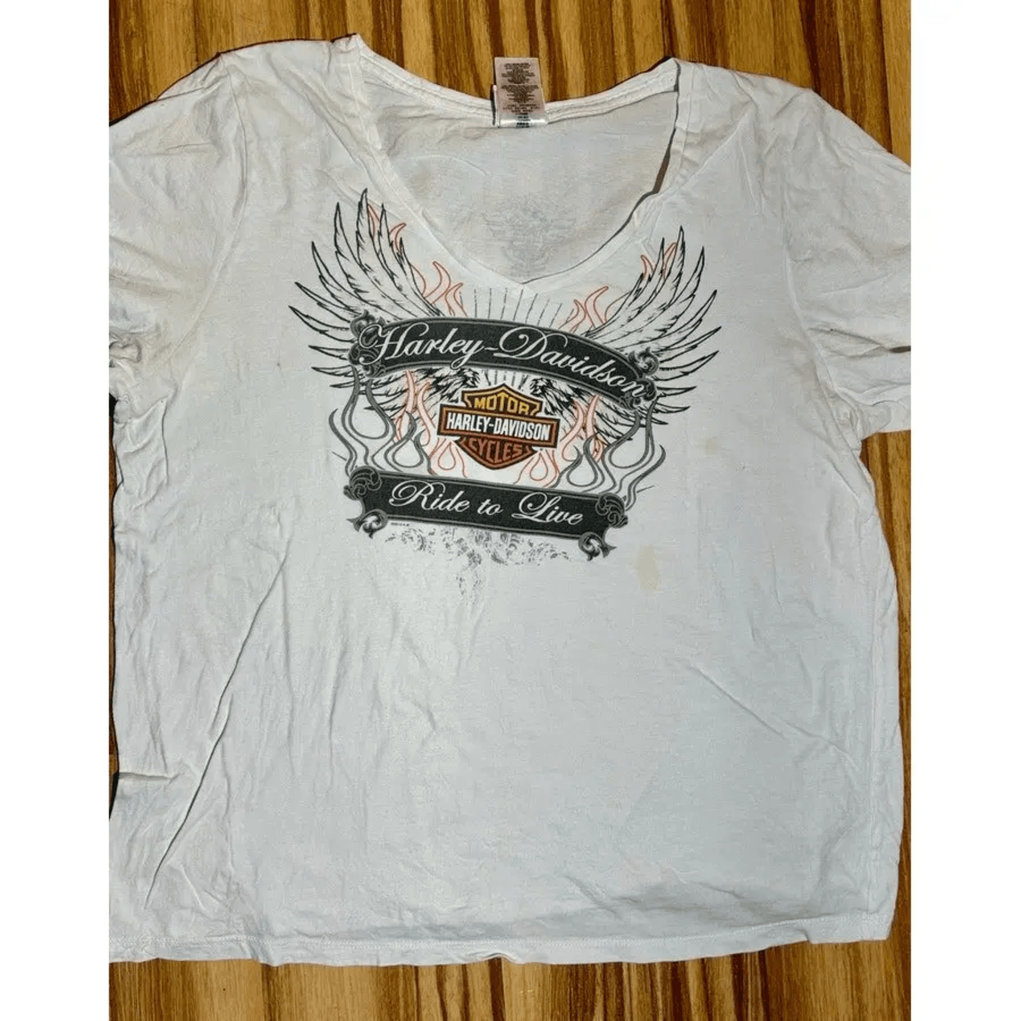 Harley Davidson Harley‑Davidson Ride to Live Wings Graphic T-Shirt White XXL Size XXL / US 16-18 / IT 52-54 - 1 Thumbnail