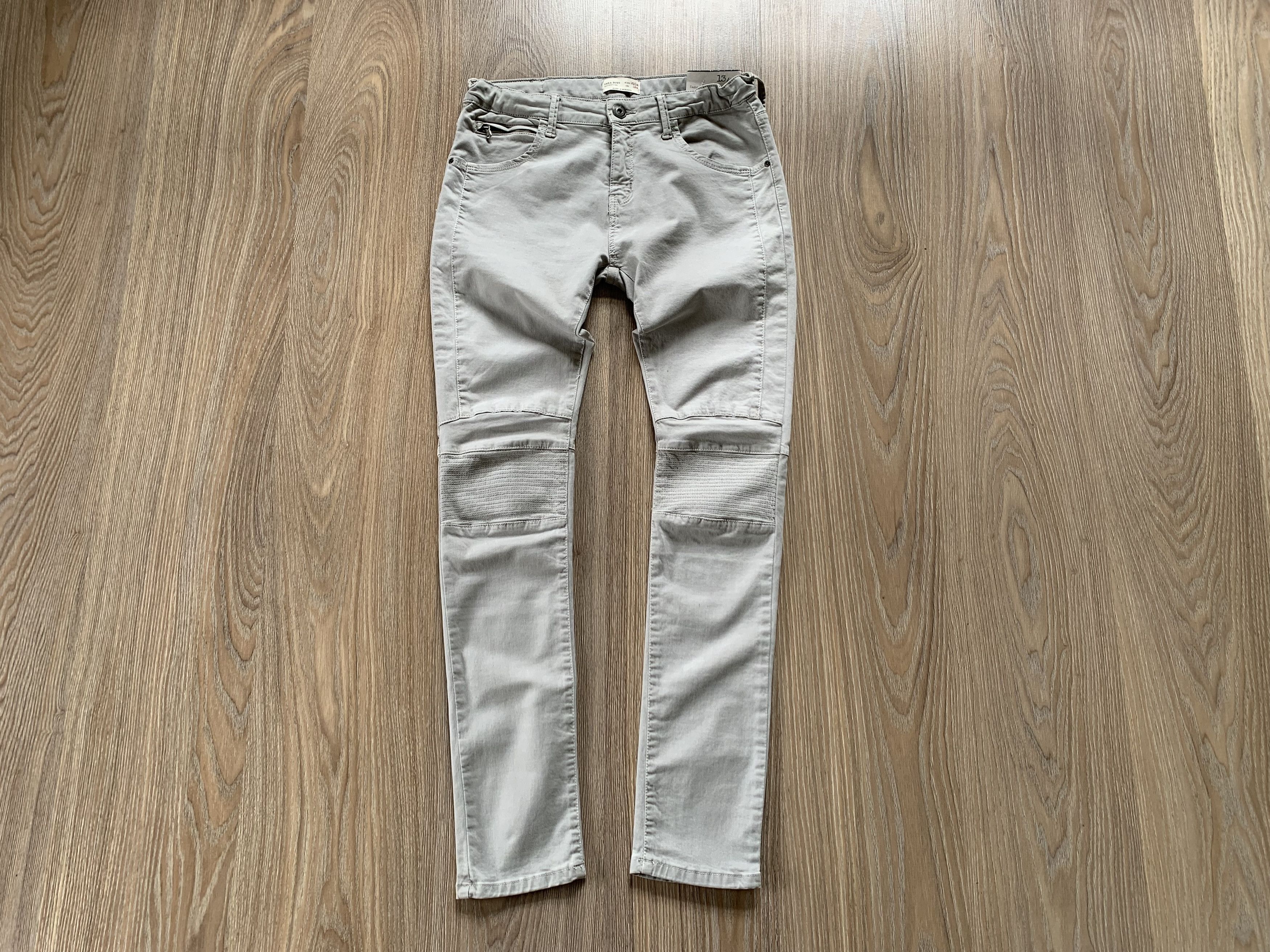 Designer × Zara New Zara Boys Colection Biker Denim Grey Jeans Size US 26 / EU 42 - 2 Thumbnail