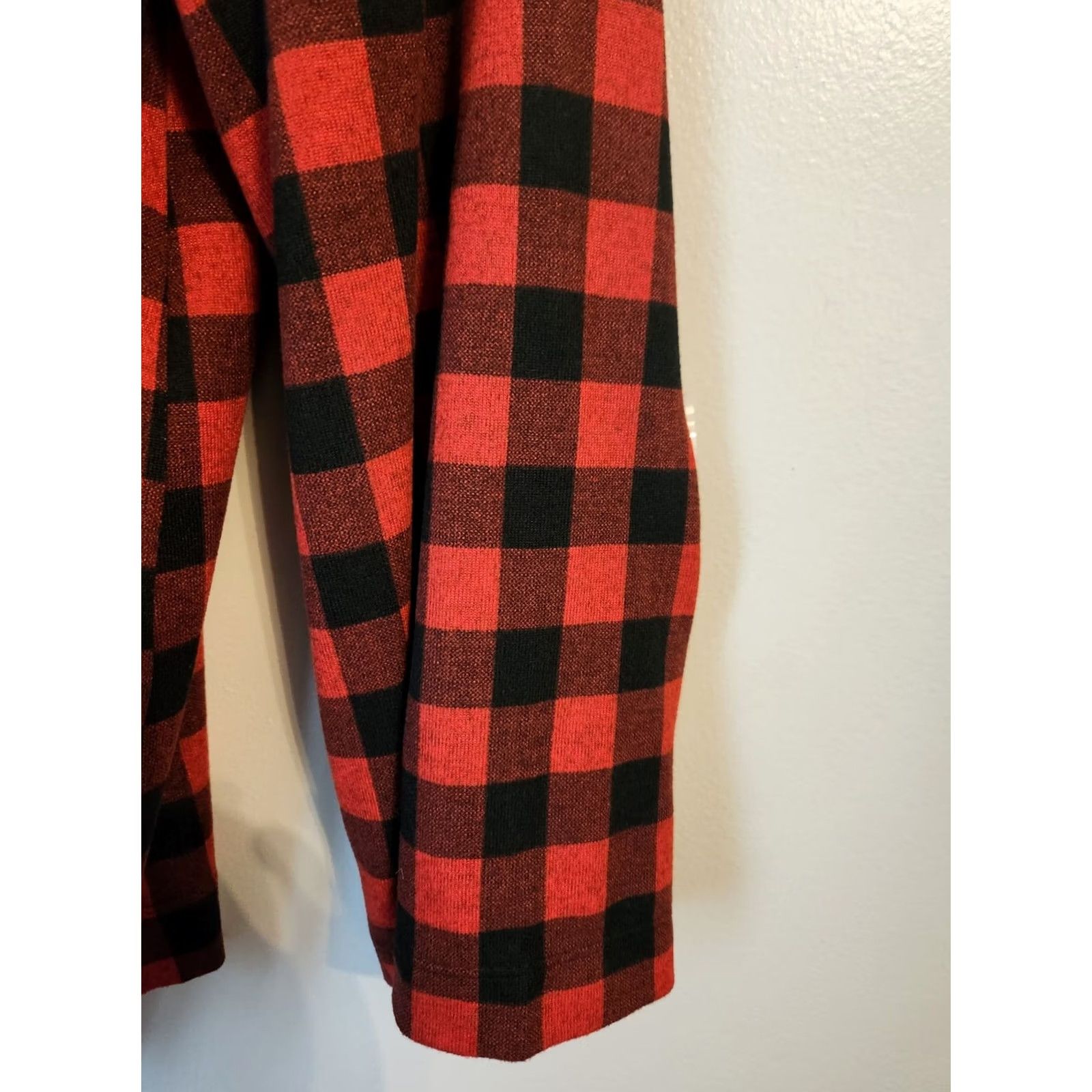 Vintage Lane Bryant Top Womens 14/16 Mock Turtleneck Red Black Buffalo Check Size XL / US 12-14 / IT 48-50 - 3 Thumbnail