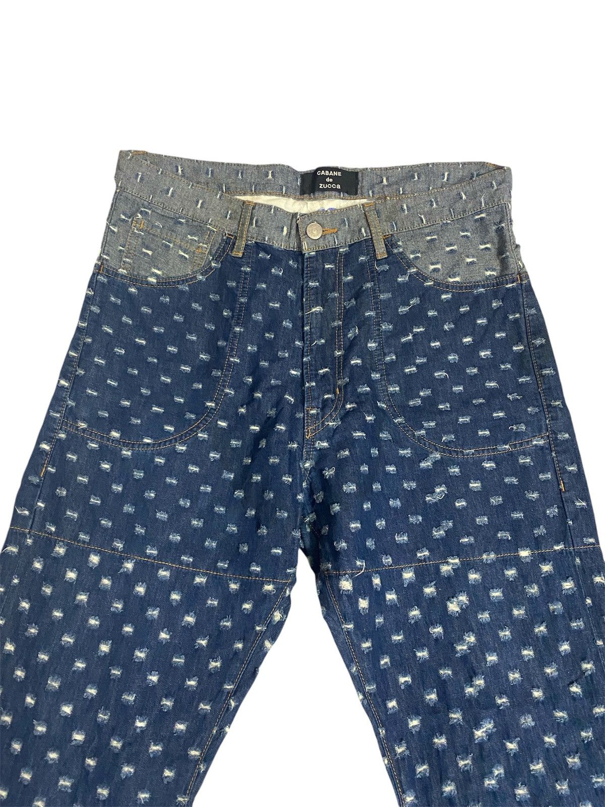CABANE de ZUCCa Cabane de Zucca Distressed Patchwork Denim Jeans Size US 34 / EU 50 - 2 Thumbnail