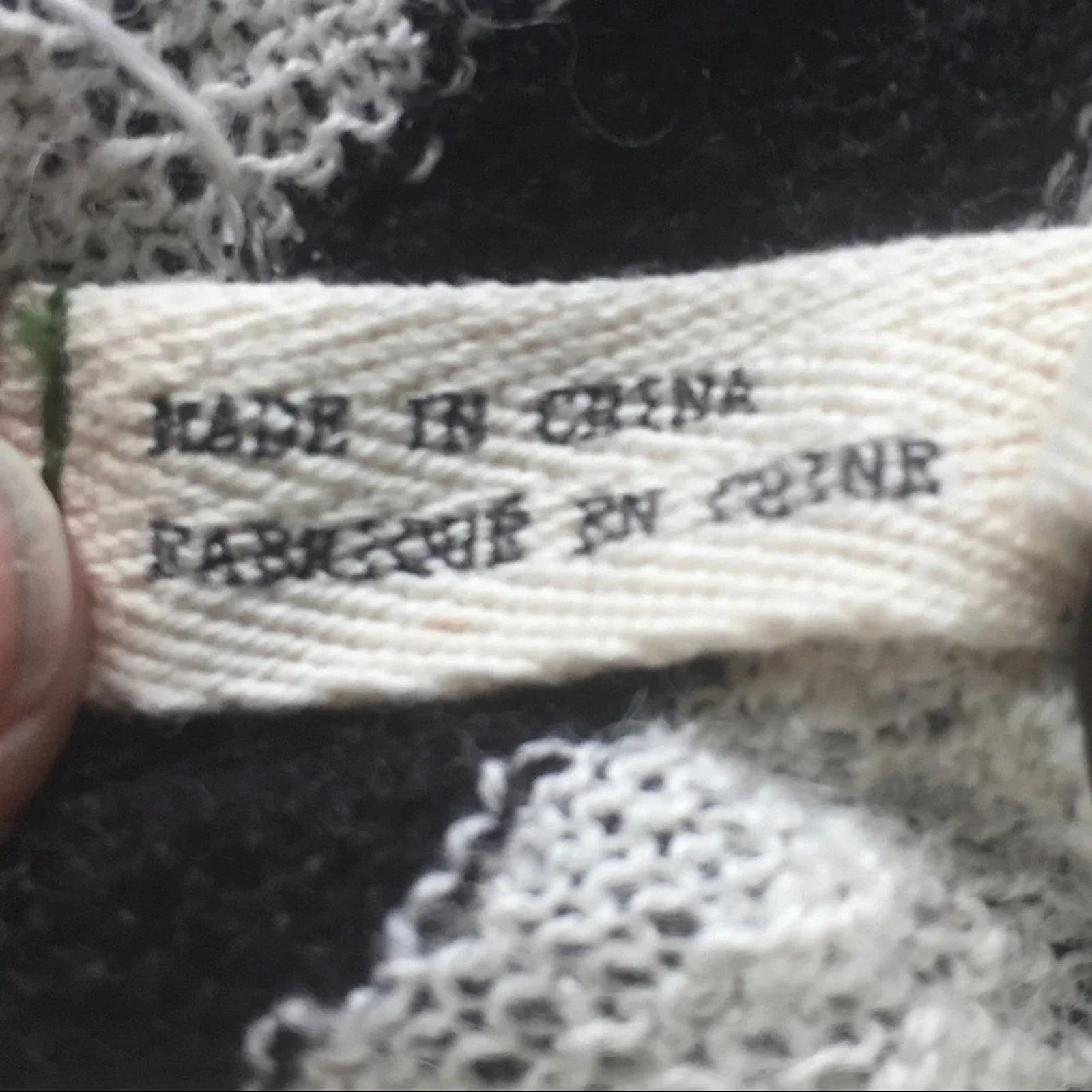 Free People We The Free black/white sweater, lace inserts, size med Size M / US 6-8 / IT 42-44 - 6 Thumbnail