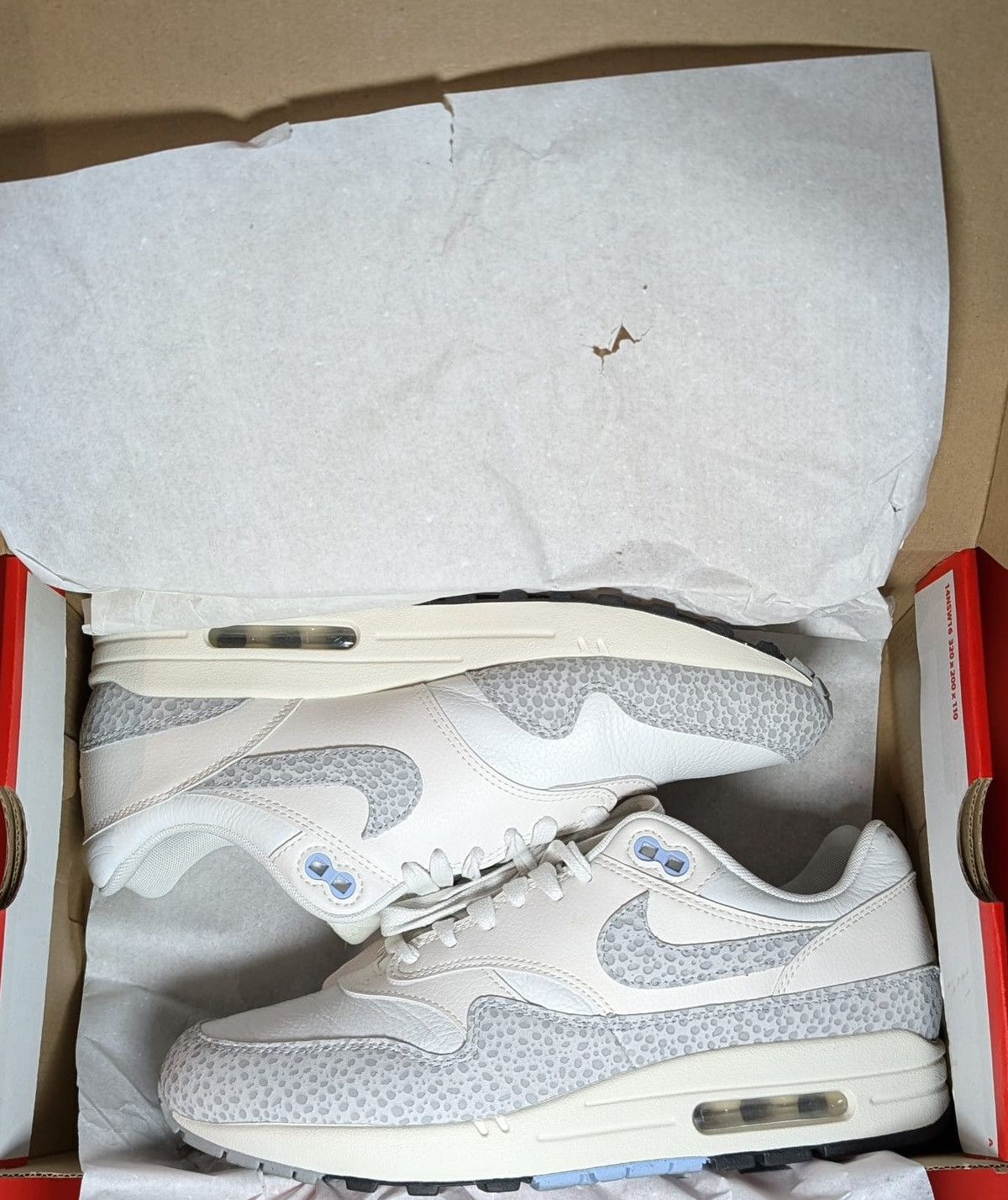 Nike Size 9.5W/8M - Nike Air Max 1 Safari - Summit White Size US 9.5 / IT 39.5 - 9 Thumbnail