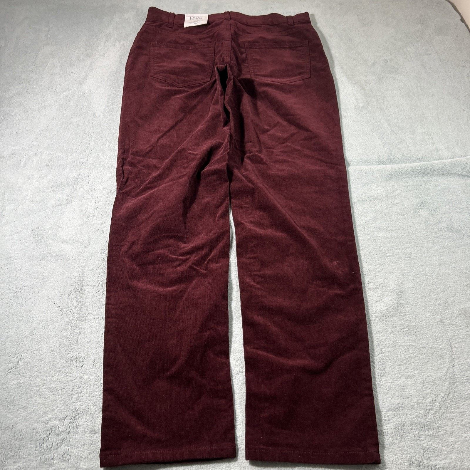 Croft & Barrow Velveteen Corduroy Straight Pants Women 10 32x30 Velour Soft Size 32" / US 10 / IT 46 - 2 Thumbnail