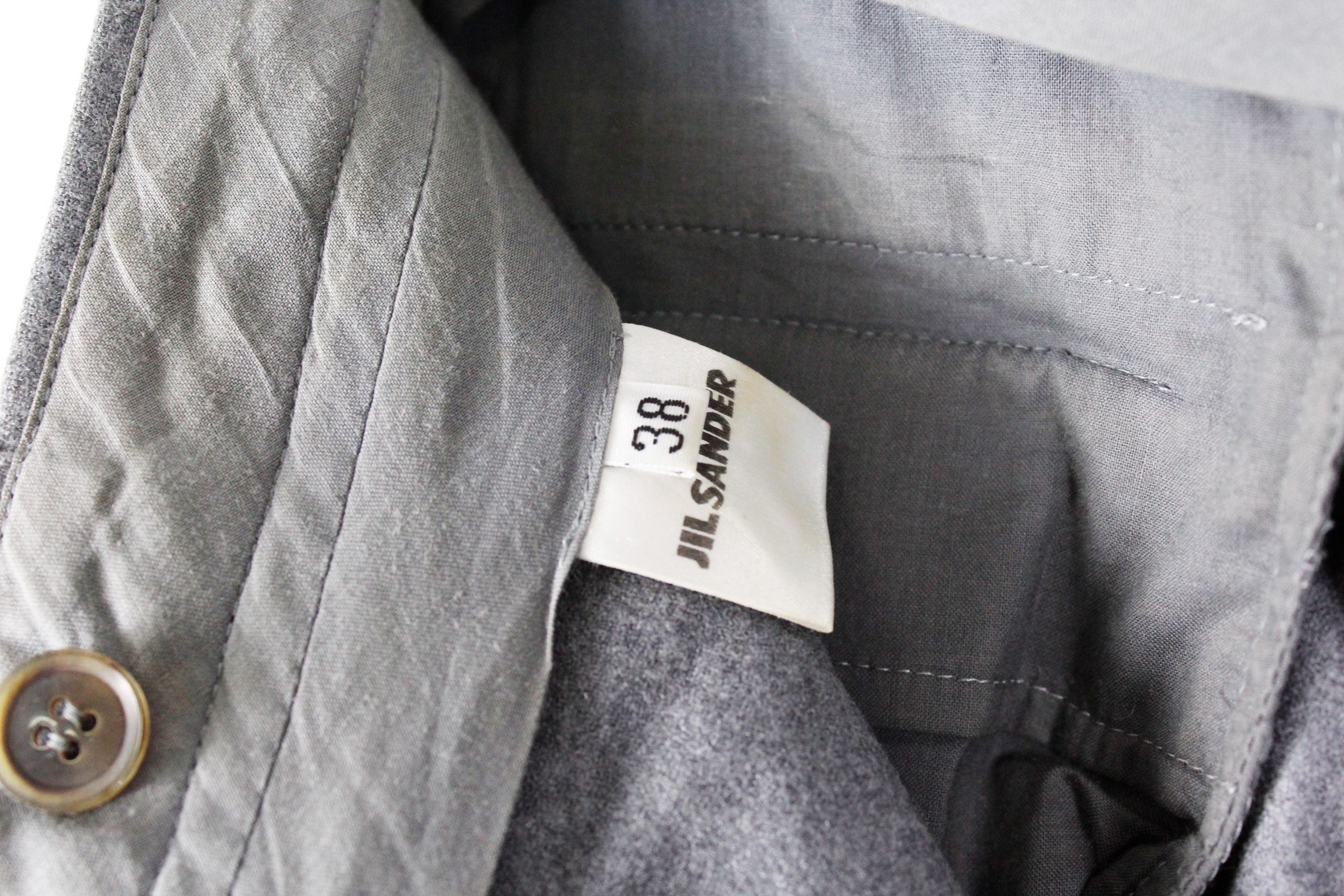 Jil Sander Jil Sander by Raf Simons Grey Flannel Wool Trousers Pants Size 26" / US 2 / IT 38 - 8 Thumbnail