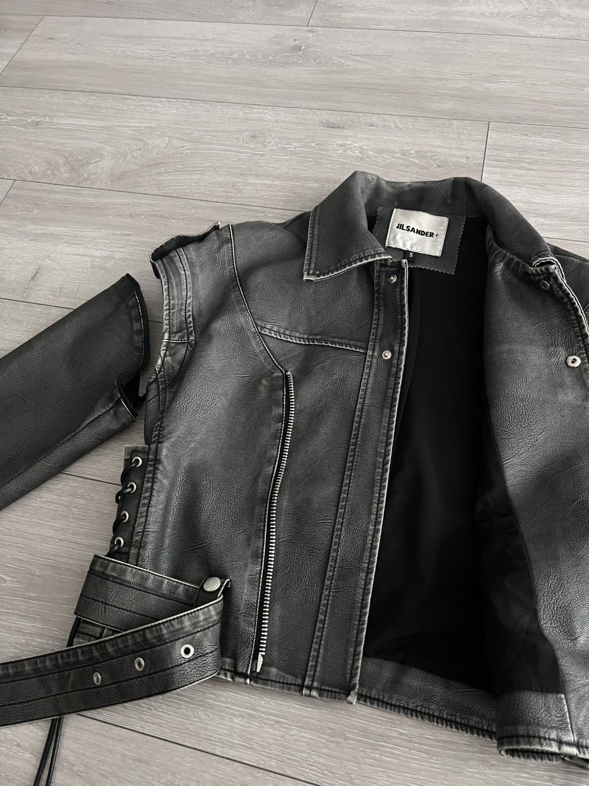 Jil Sander Jil Sander+ Biker Leather Jacket Vest Women Raf Simons Rare Size S / US 4 / IT 40 - 11 Thumbnail