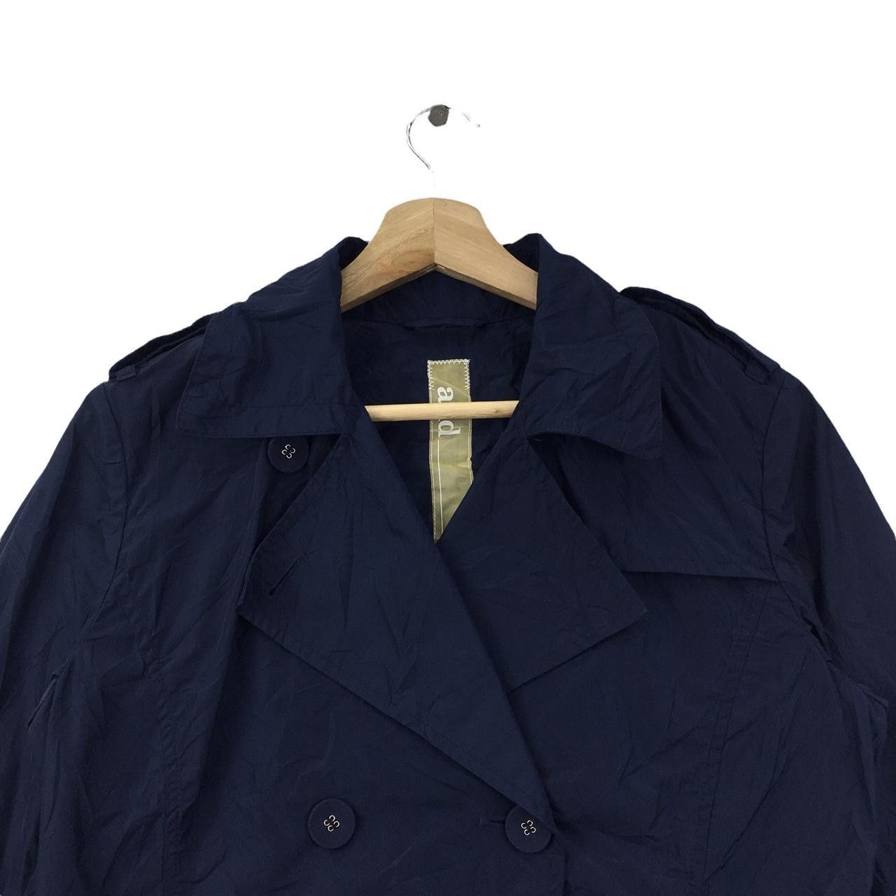 Vintage Vtg ADD ITALY LUXURY Blue Minimalist Trench Coat Parka Size S / US 4 / IT 40 - 2 Thumbnail