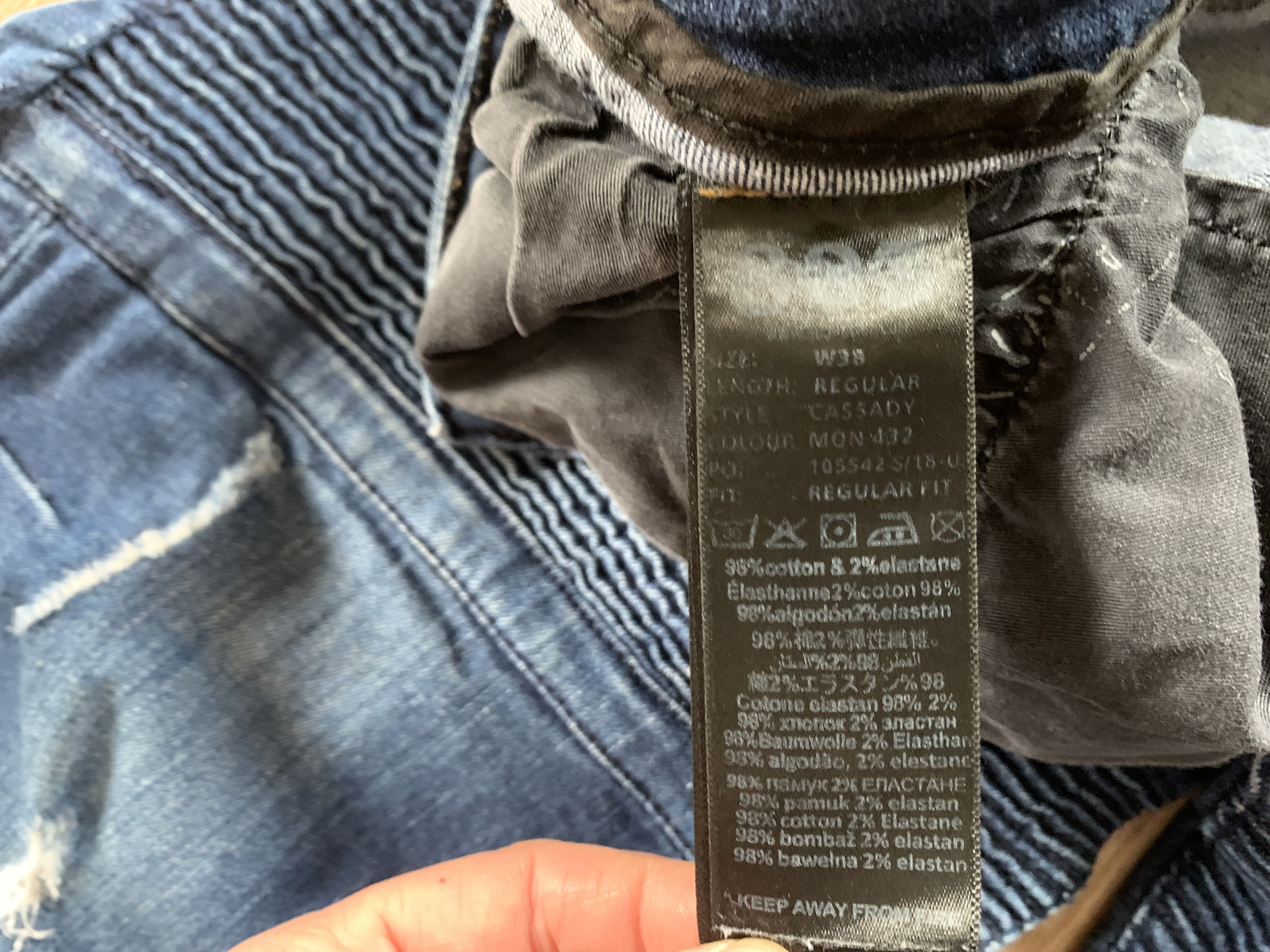 Other Police Cassady Distressed Blue Denim Jeans Size US 38 / EU 54 - 11 Thumbnail