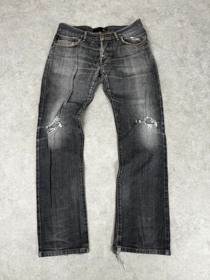 Roberto Cavalli 2000s Cavalli Grey Distressed Bootcut Jeans Size US 32 / EU 48 - 1 Thumbnail