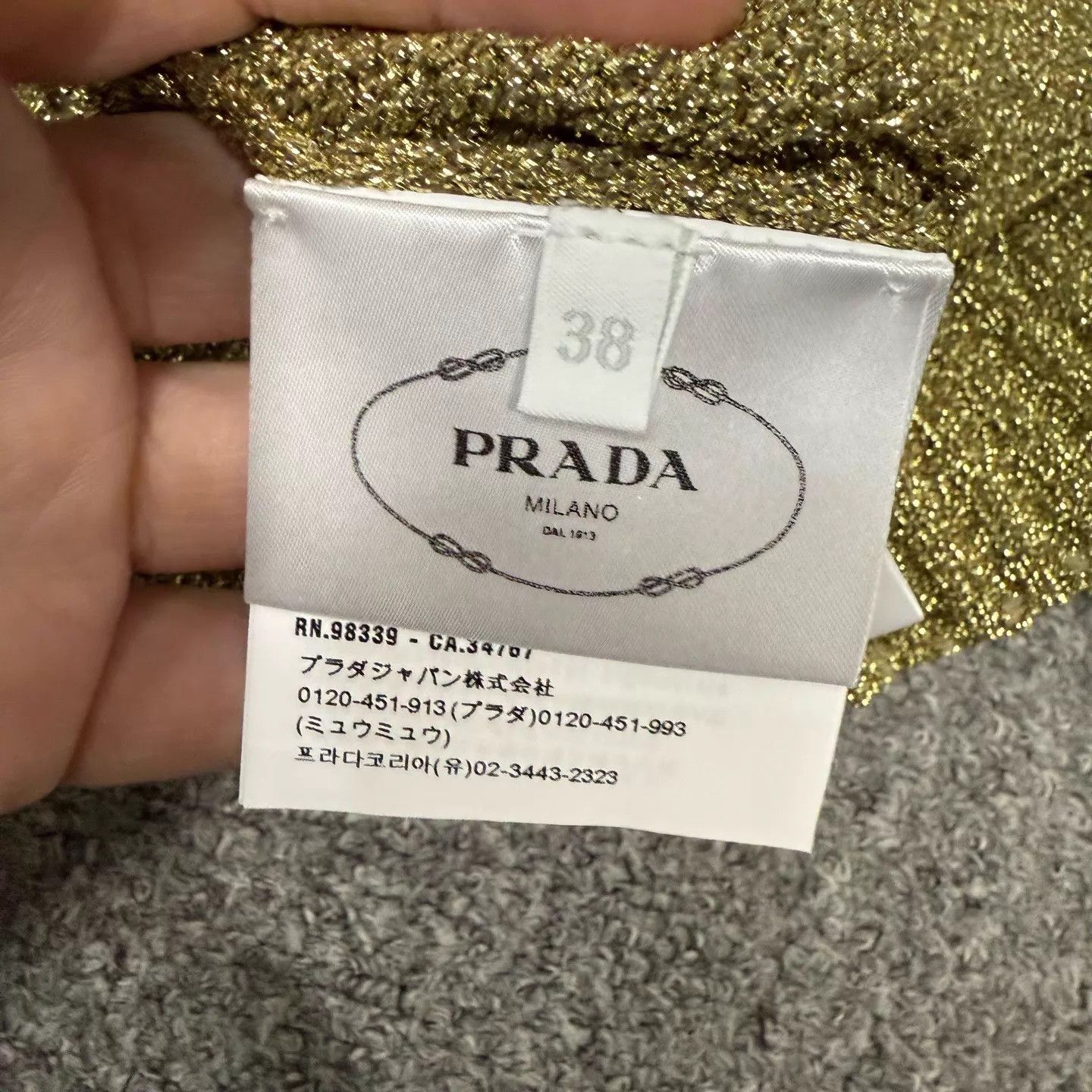Prada Prada Gold Short-Sleeve 38 99 New Size XS / US 0-2 / IT 36-38 - 4 Thumbnail