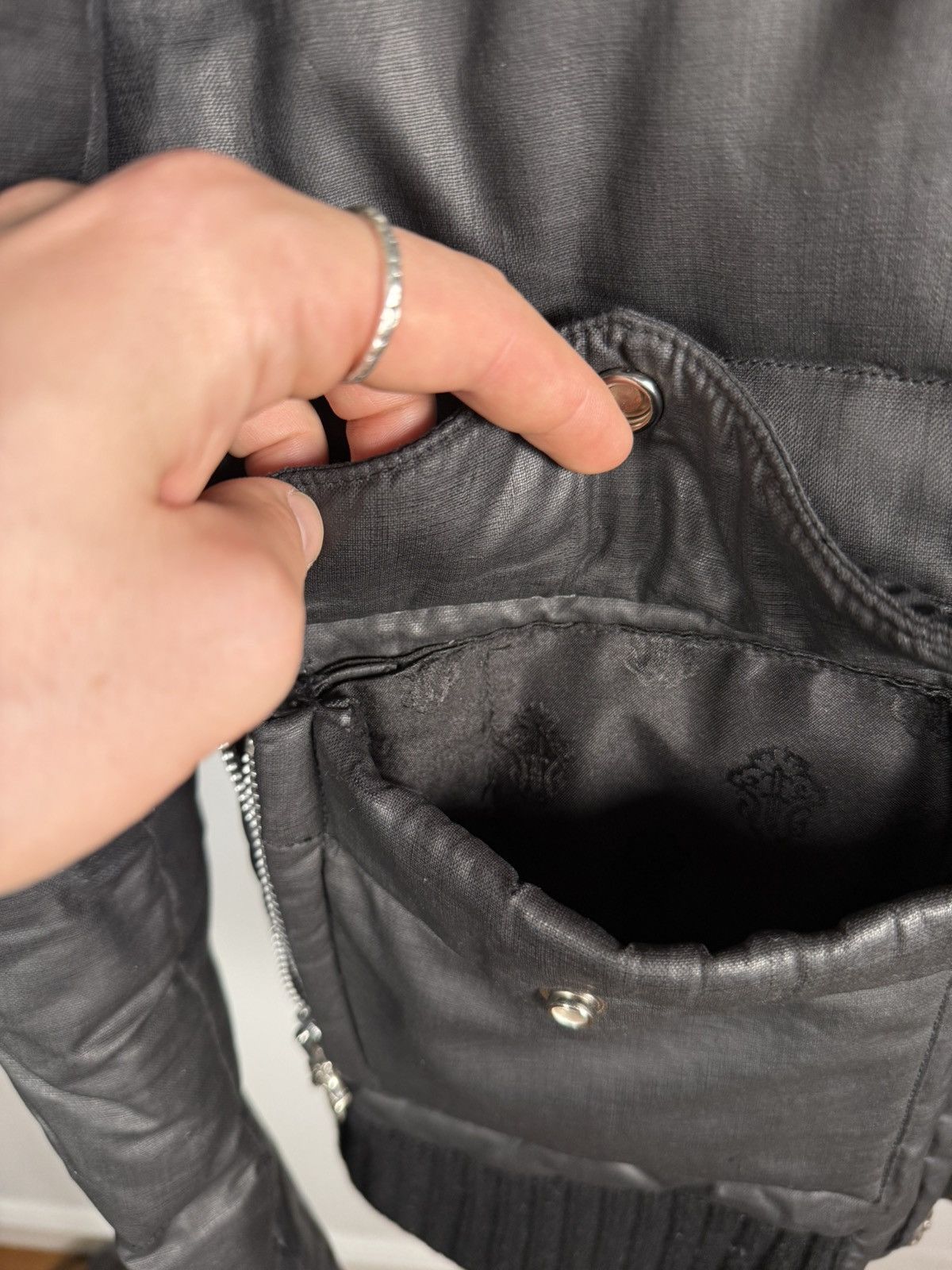 Chrome Hearts 🚭GRAIL🚭 EARLY 2000's MINK COLLAR WAXED COTTON UTILITY JACKET Size US L / EU 52-54 / 3 - 22 Thumbnail