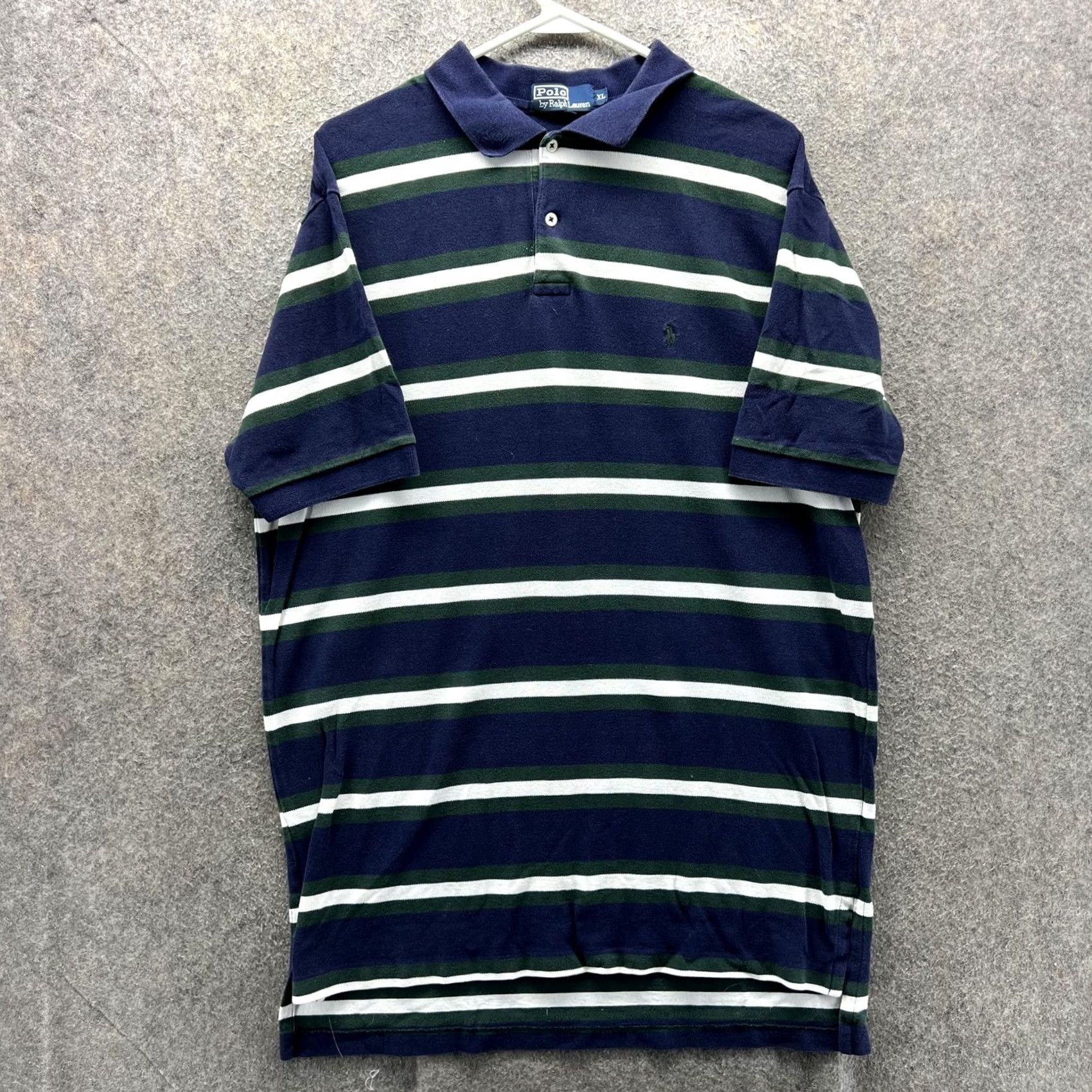 Polo Ralph Lauren VINTAGE Polo Ralph Lauren Polo Shirt Mens XL Blue Stripe Pony Casual Tall Size US XL / EU 56 / 4 - 2 Thumbnail