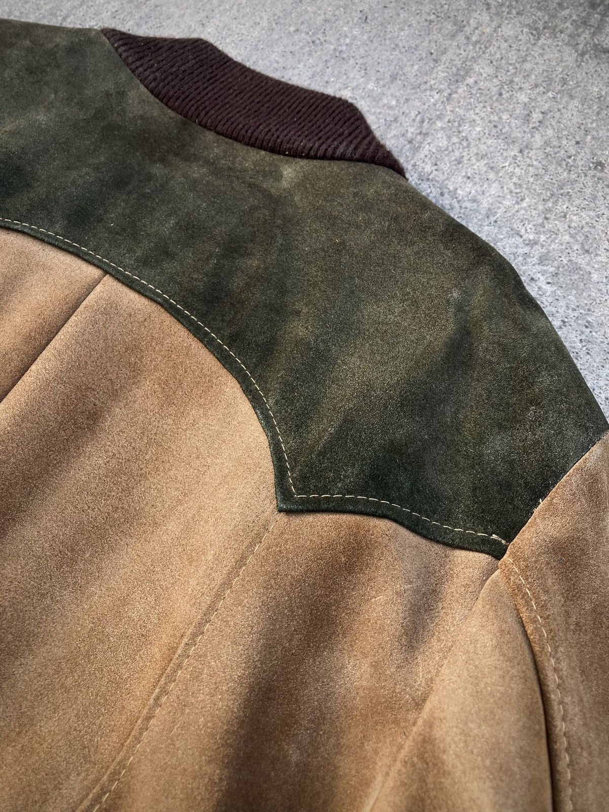 Leather Vintage 70s Western 2-Tone Leather Bomber Jacket Size US M / EU 48-50 / 2 - 11 Thumbnail